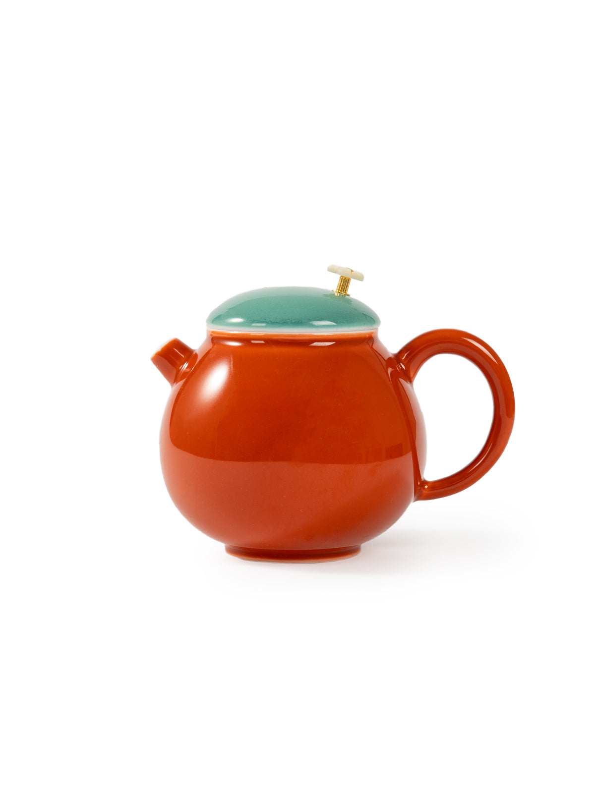 CRAFILAB | Brick Red & Turquoise Dragon Egg Teapot