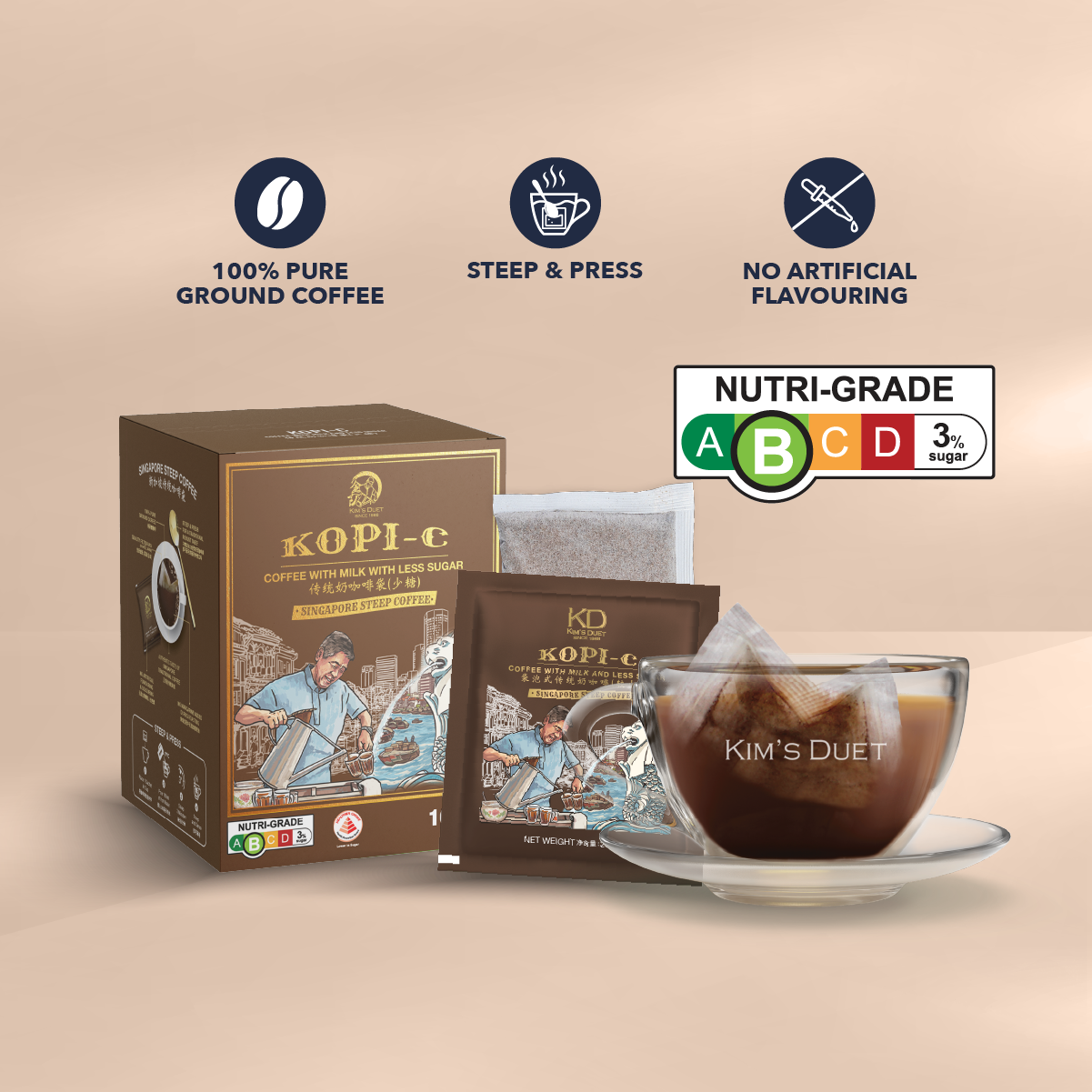 KIM'S DUET | Kopi-C (Coffee With Milk & Less Sugar)