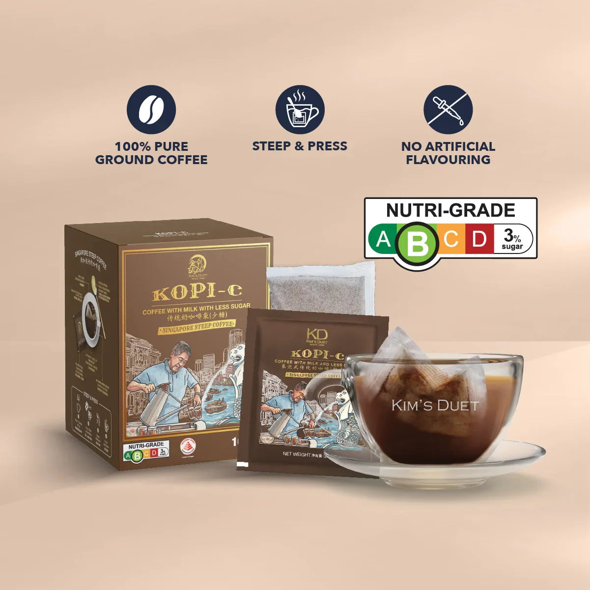KIM'S DUET | Kopi-C (Coffee With Milk & Less Sugar)