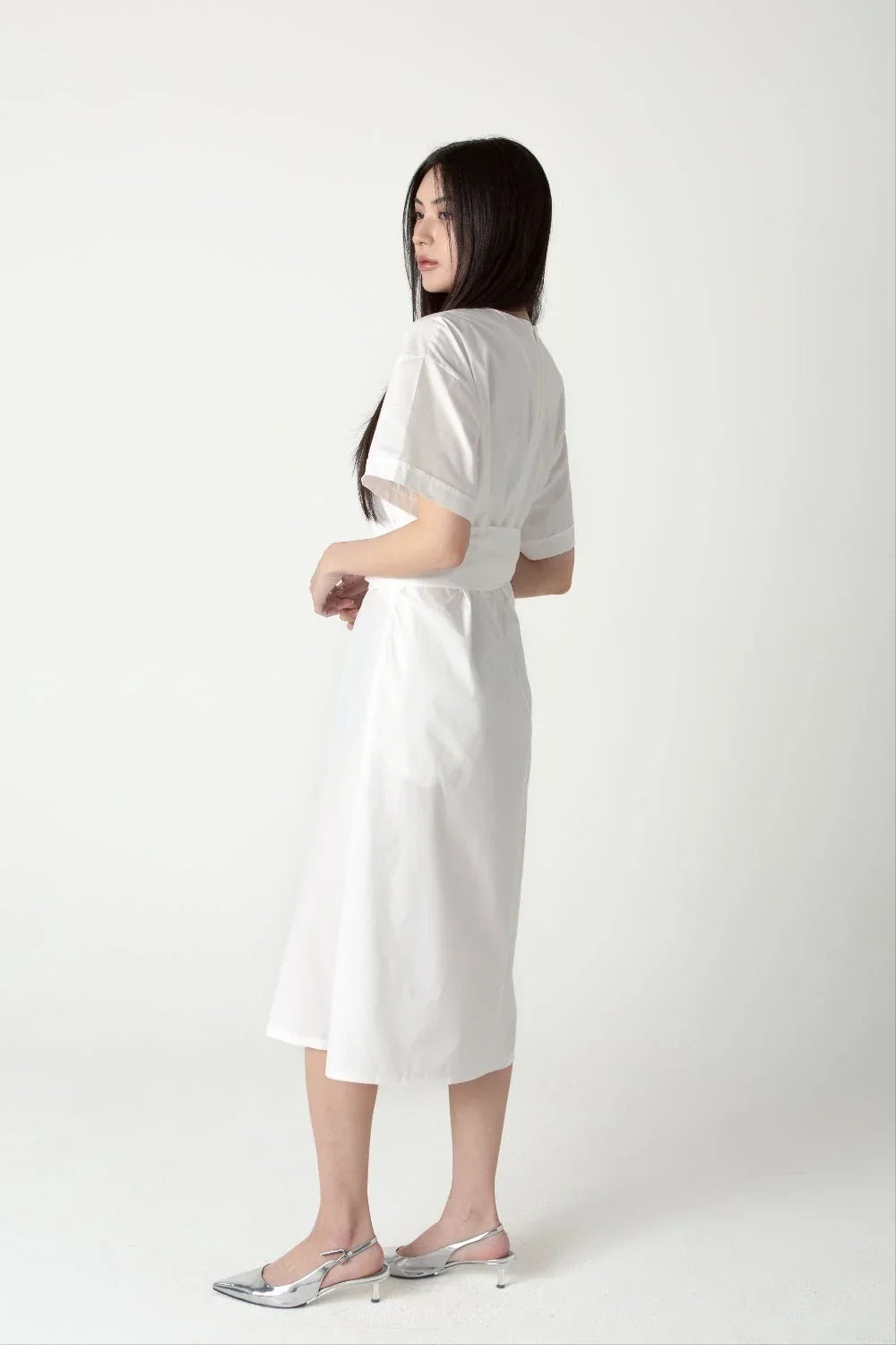 SAERO COLLECTIVE | Wrapline Dress | White
