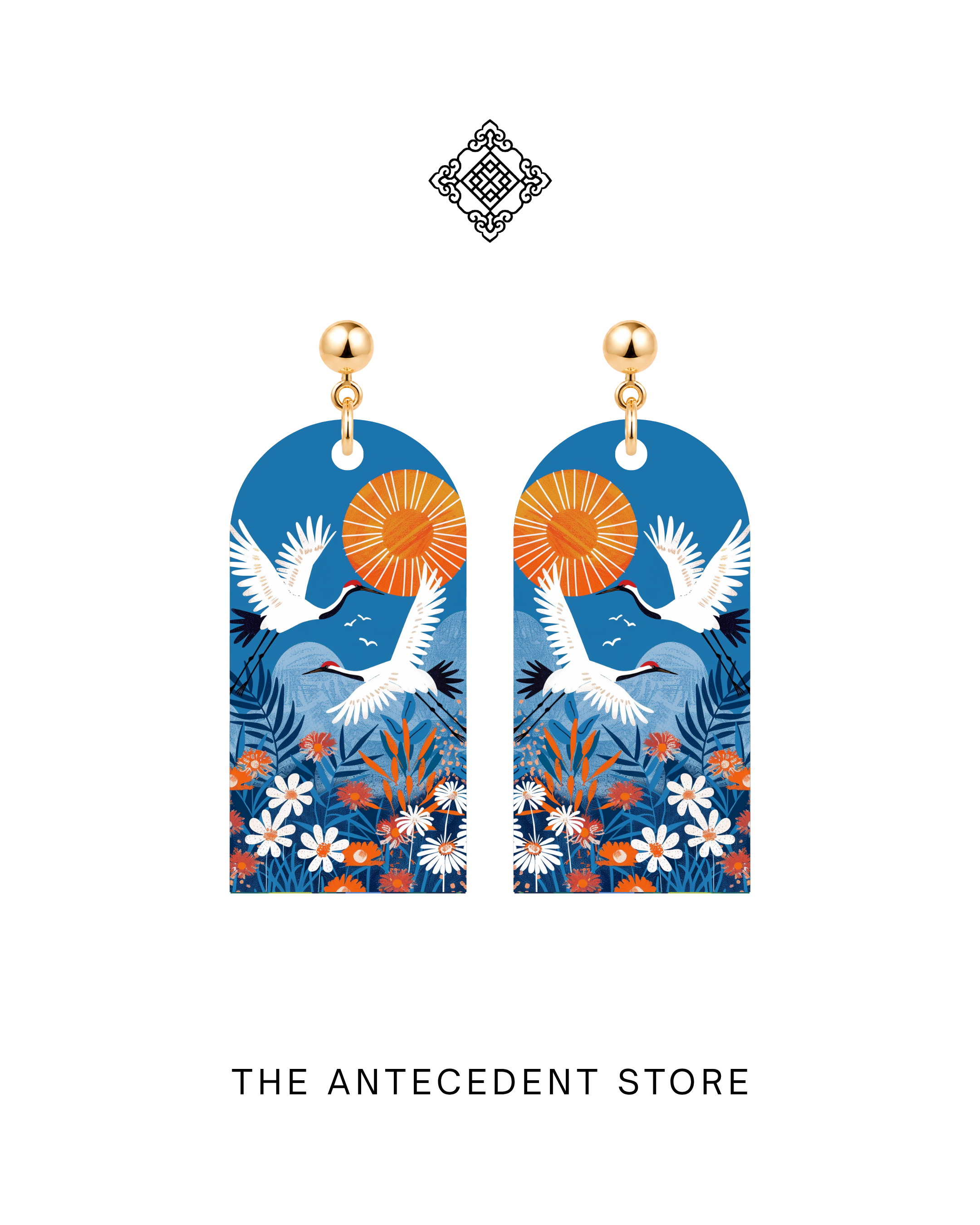 THE ANTECEDENT STORE | Double Blessings Crane Earrings