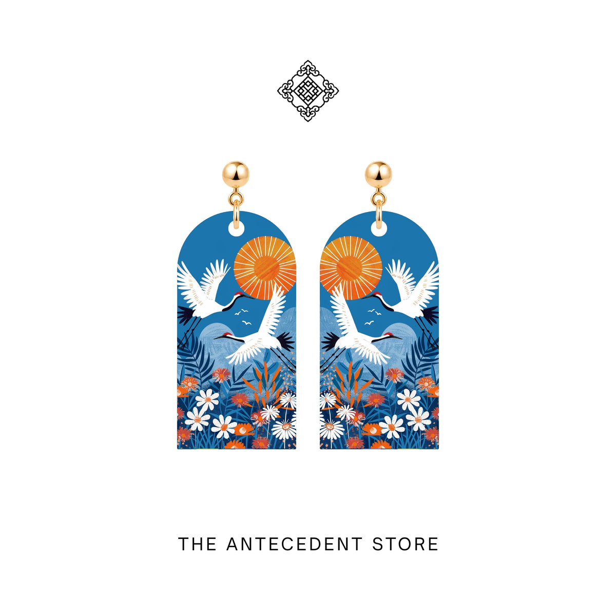 THE ANTECEDENT STORE | Double Blessings Crane Earrings