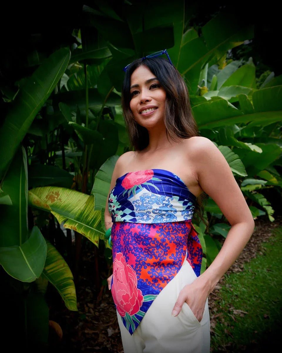 BINARY STYLE | Straits Chinoiserie Premium Silk Scarf