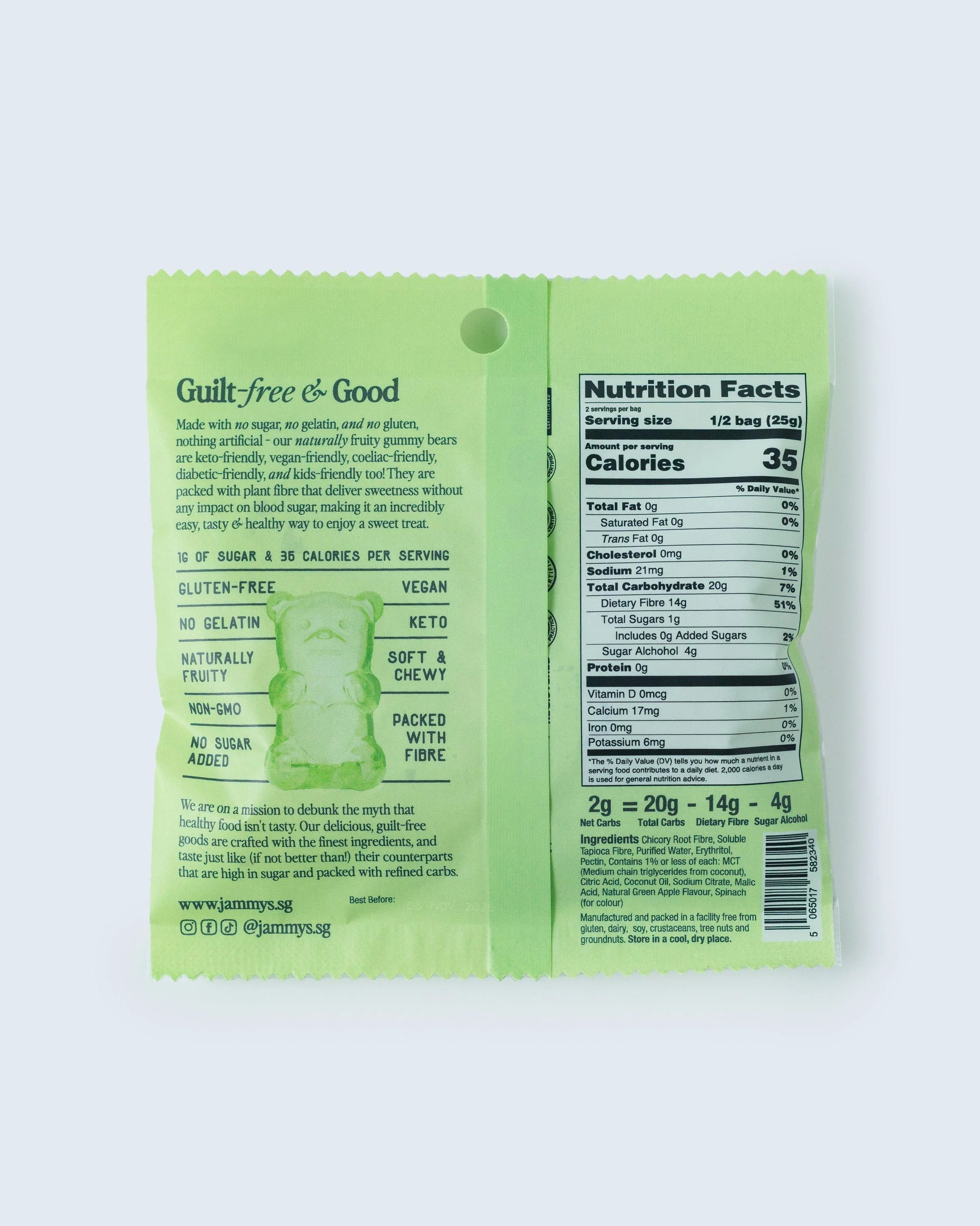 JAMMY’S | Sour Green Apple Gummy Bears