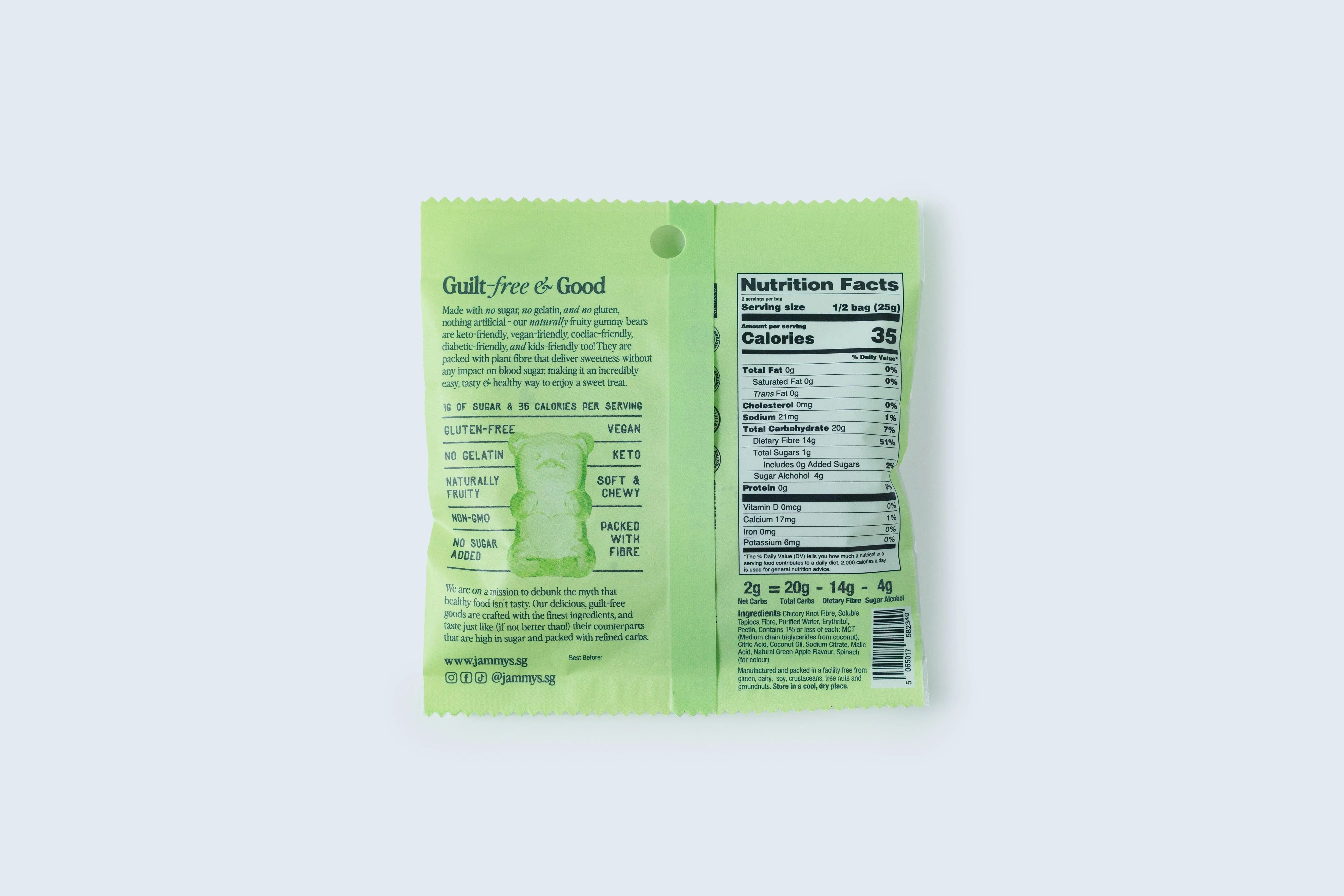 JAMMY’S | Sour Green Apple Gummy Bears