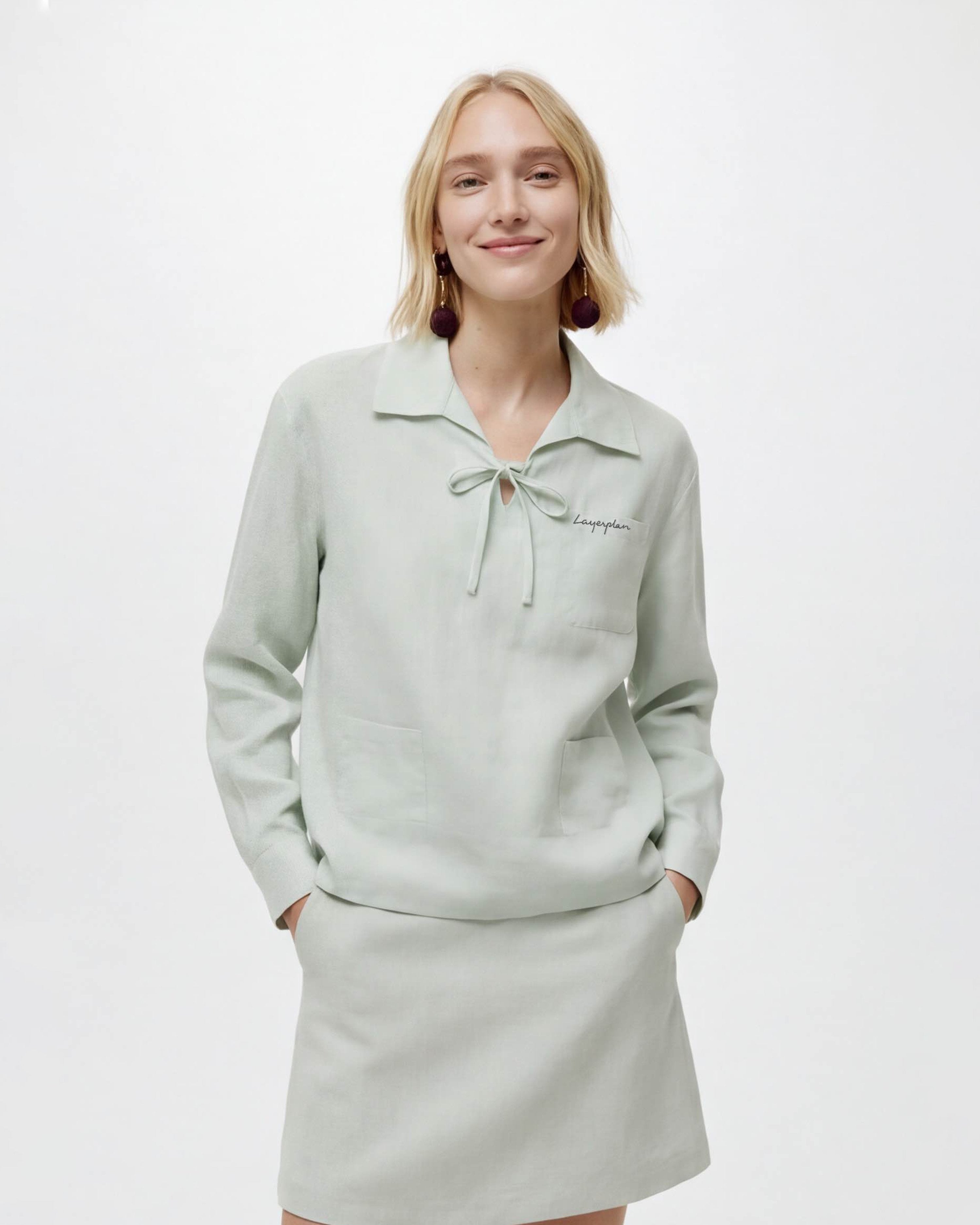 LAYERPLAN | Colette Embroidered Bow Blouse