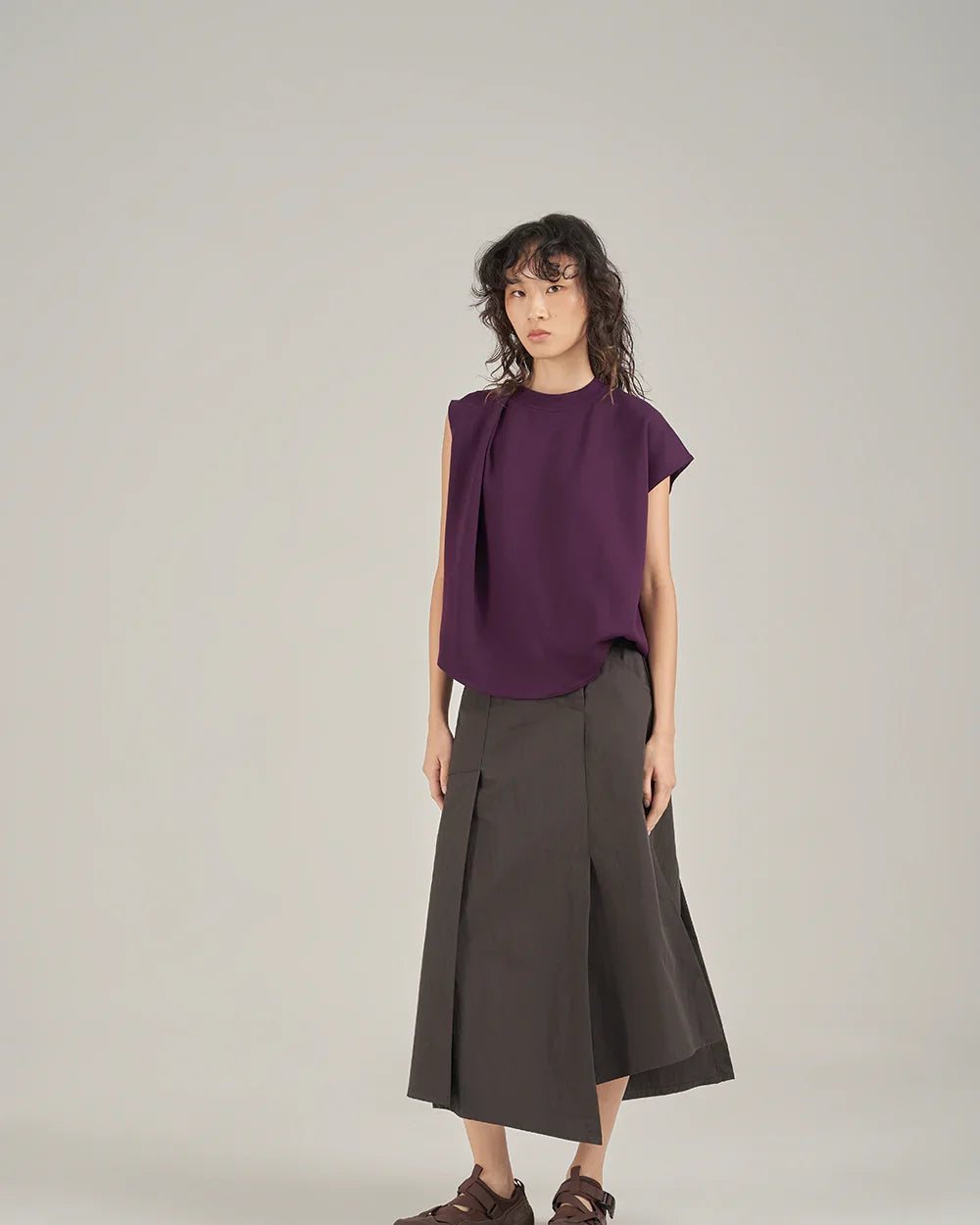 SABRINAGOH | Arleth Knit Top | Black Currant