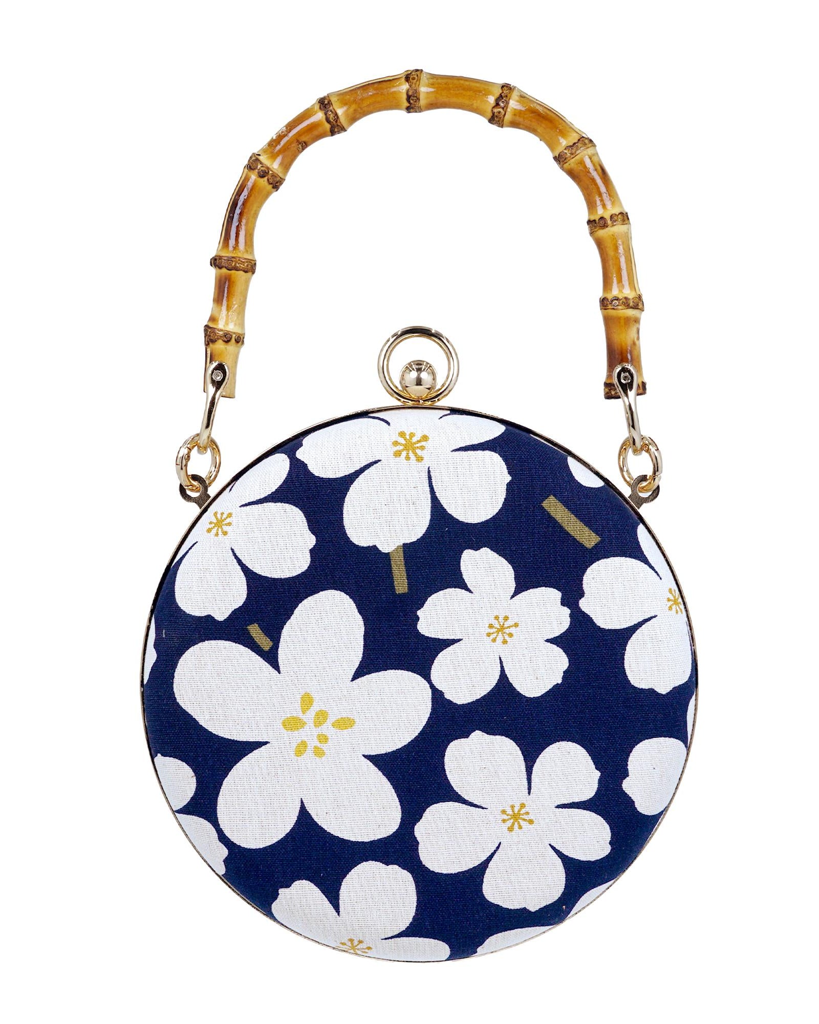 COCOONESE | Round Hard Case Bamboo Handle Bag