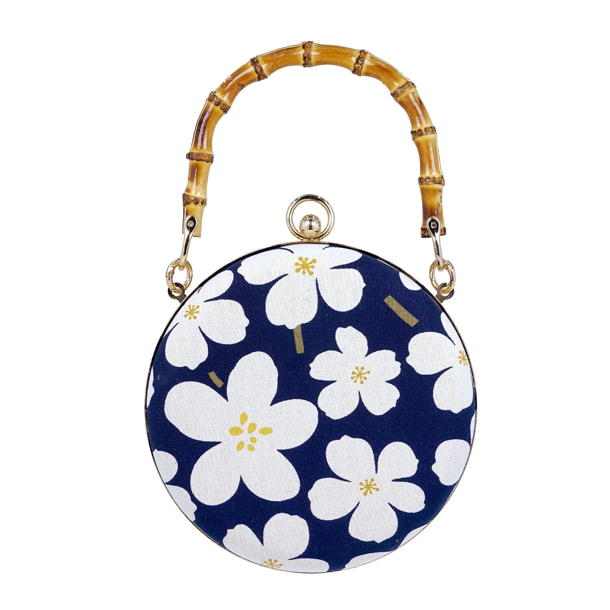 COCOONESE | Round Hard Case Bamboo Handle Bag