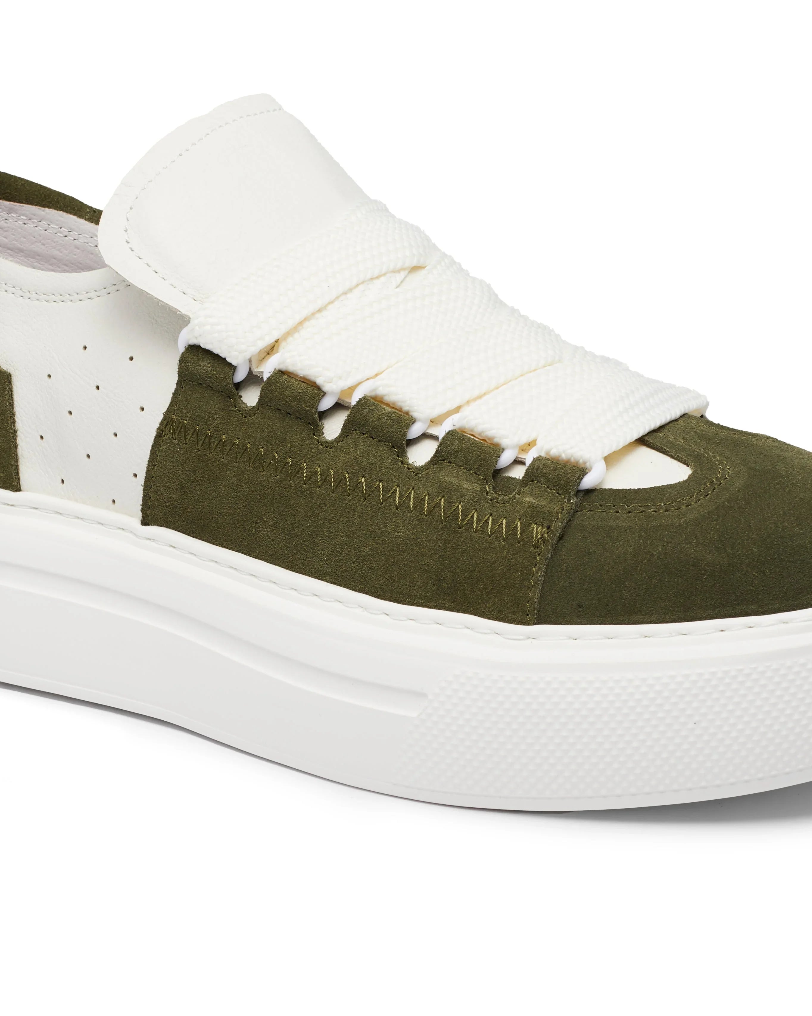 PROJECTWEAR | Felton Broad Shoelace Suede Leather Sneaker Green