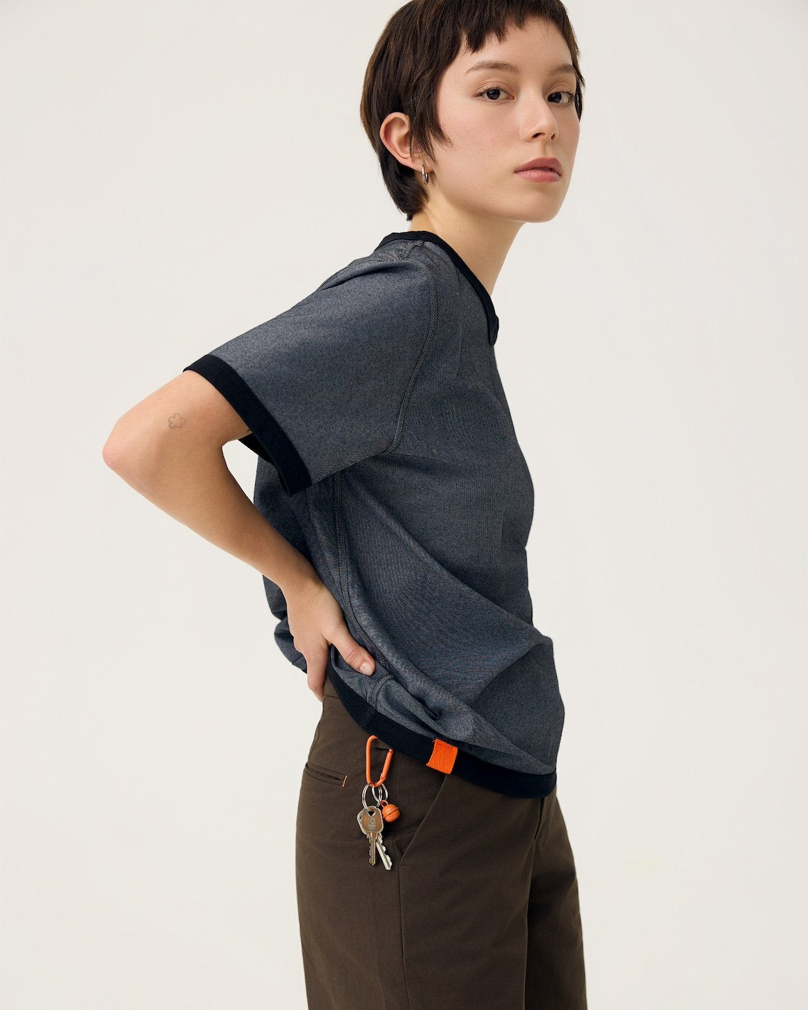 3EIGHTH | Everyday Reversible Tee in Black & Steel Grey