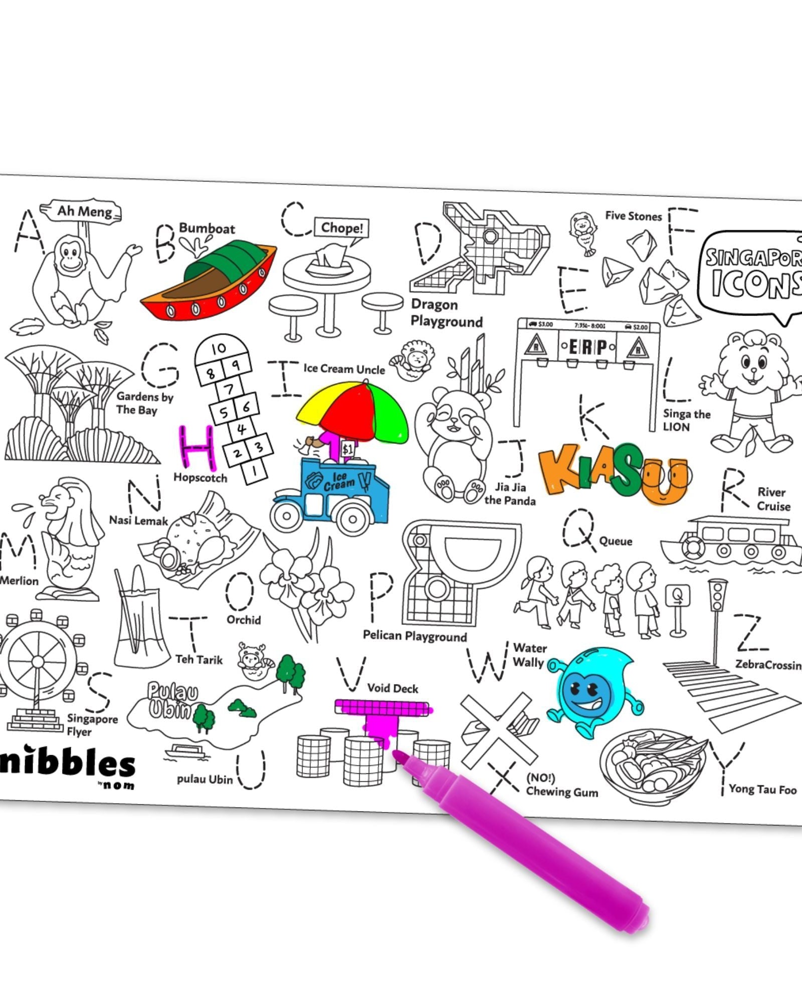 NOM | Nibbles by Nom SG Icons Silicone Colouring Mat