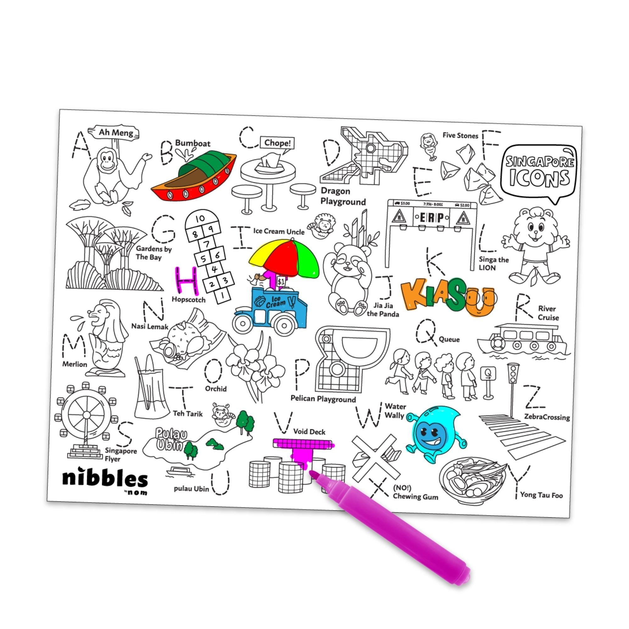 NOM | Nibbles by Nom SG Icons Silicone Colouring Mat