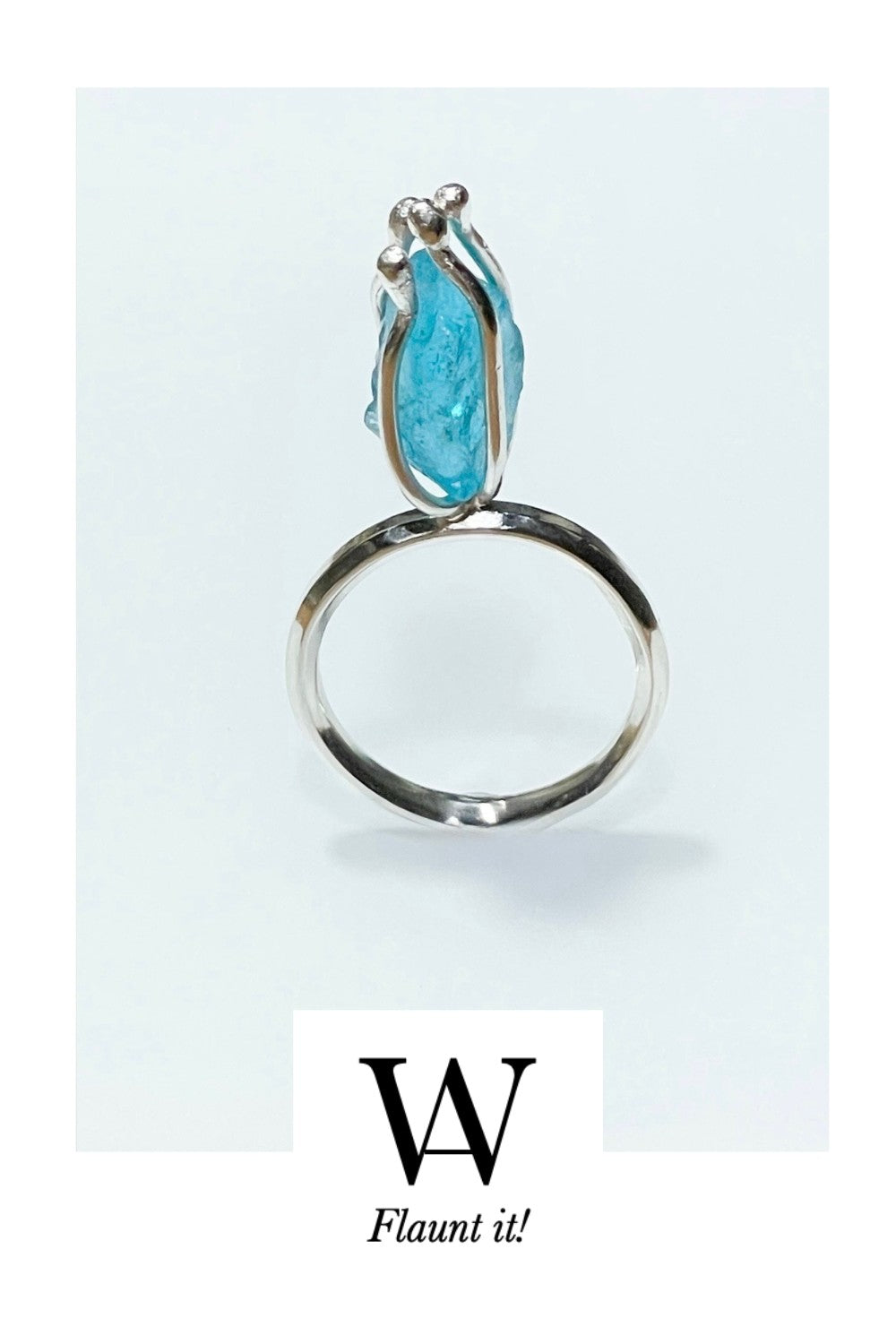 CREATIVE JEWELLERY STUDIO | Budding Romance Raw Sapphire & Silver Ring by WA by Sylvia