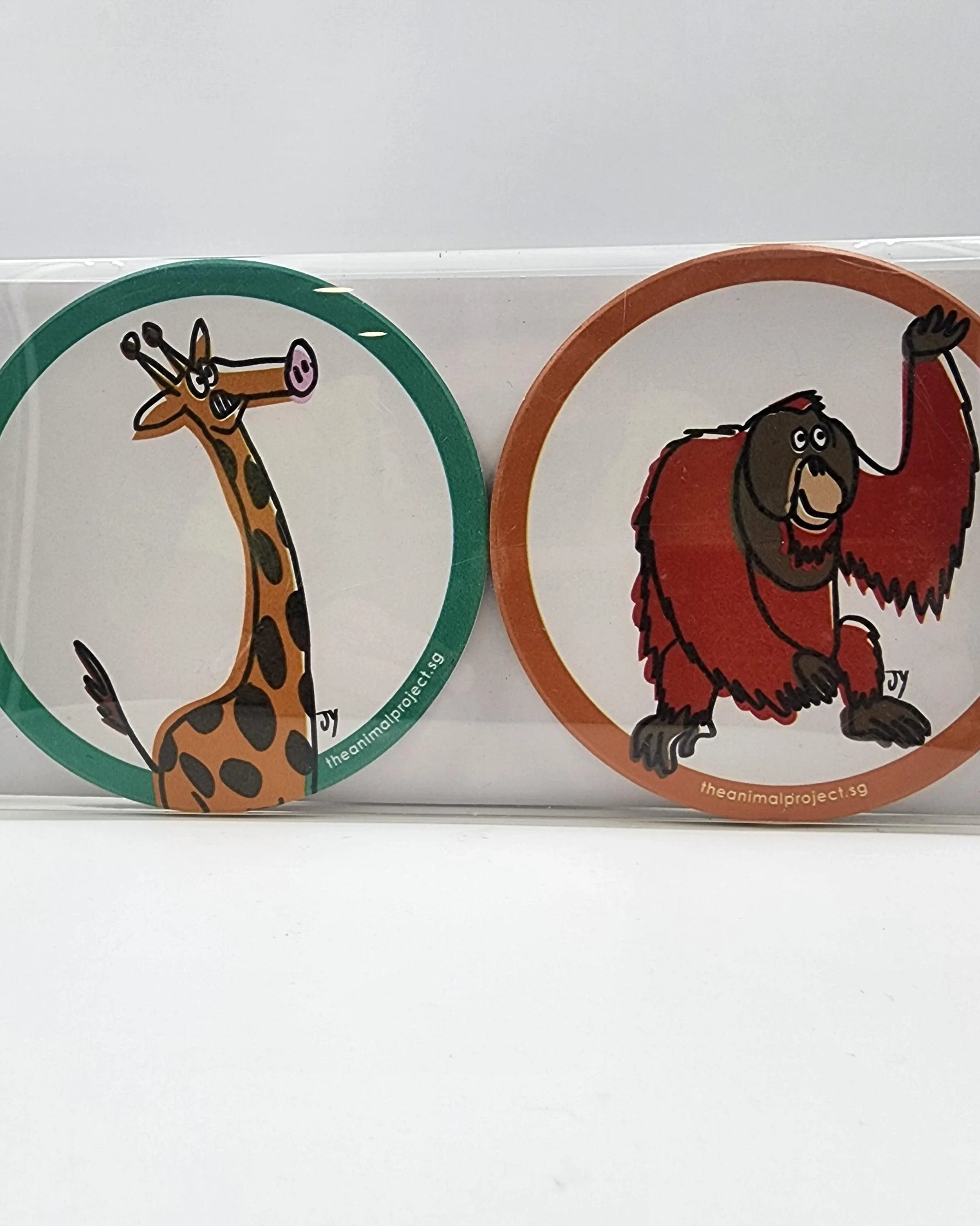 THE ANIMAL PROJECT | Ceramic Coaster (Set of 2) Giraffe & Orang Utan