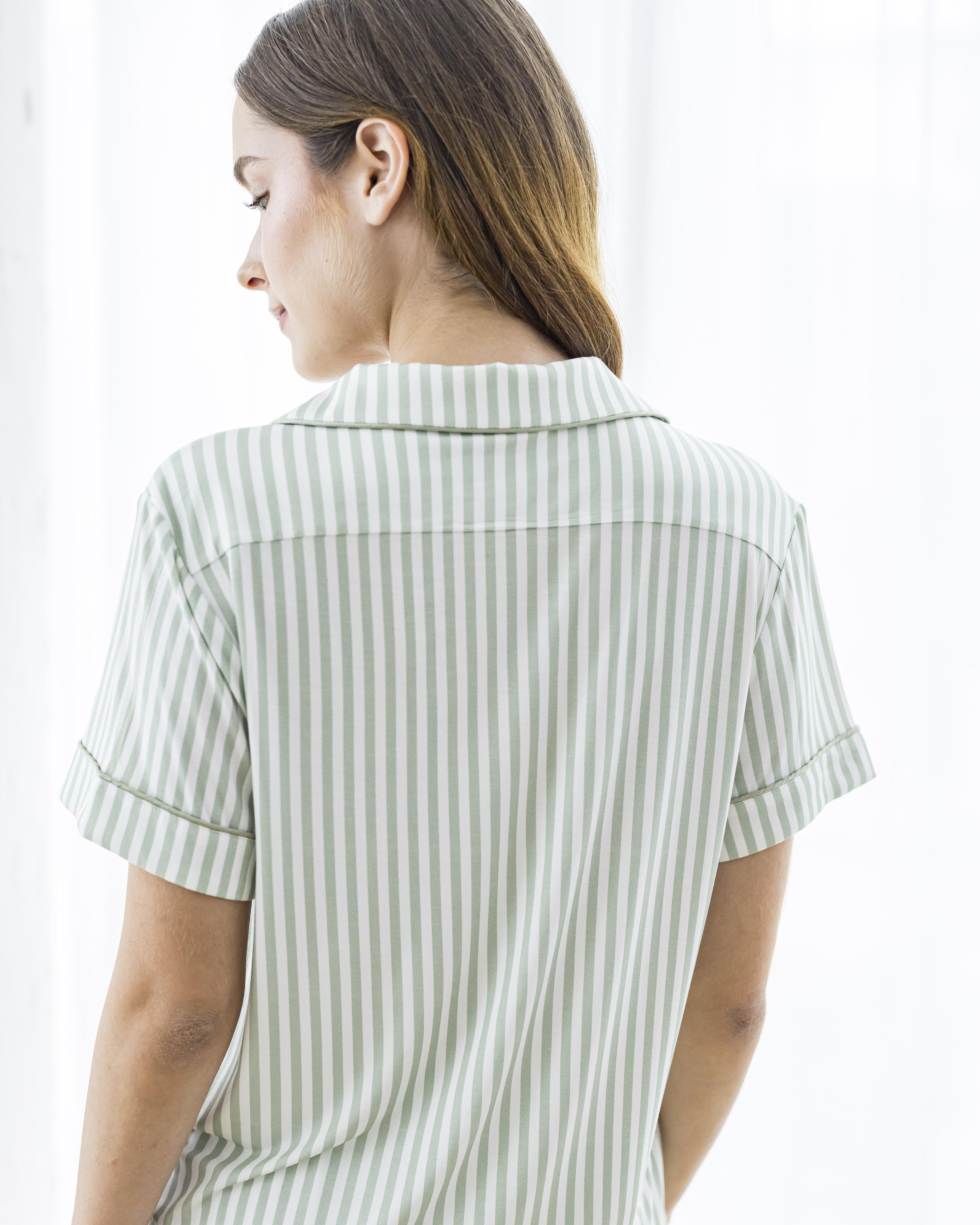 SELENIGHT CO | Signature Pyjamas Set Green Stripes