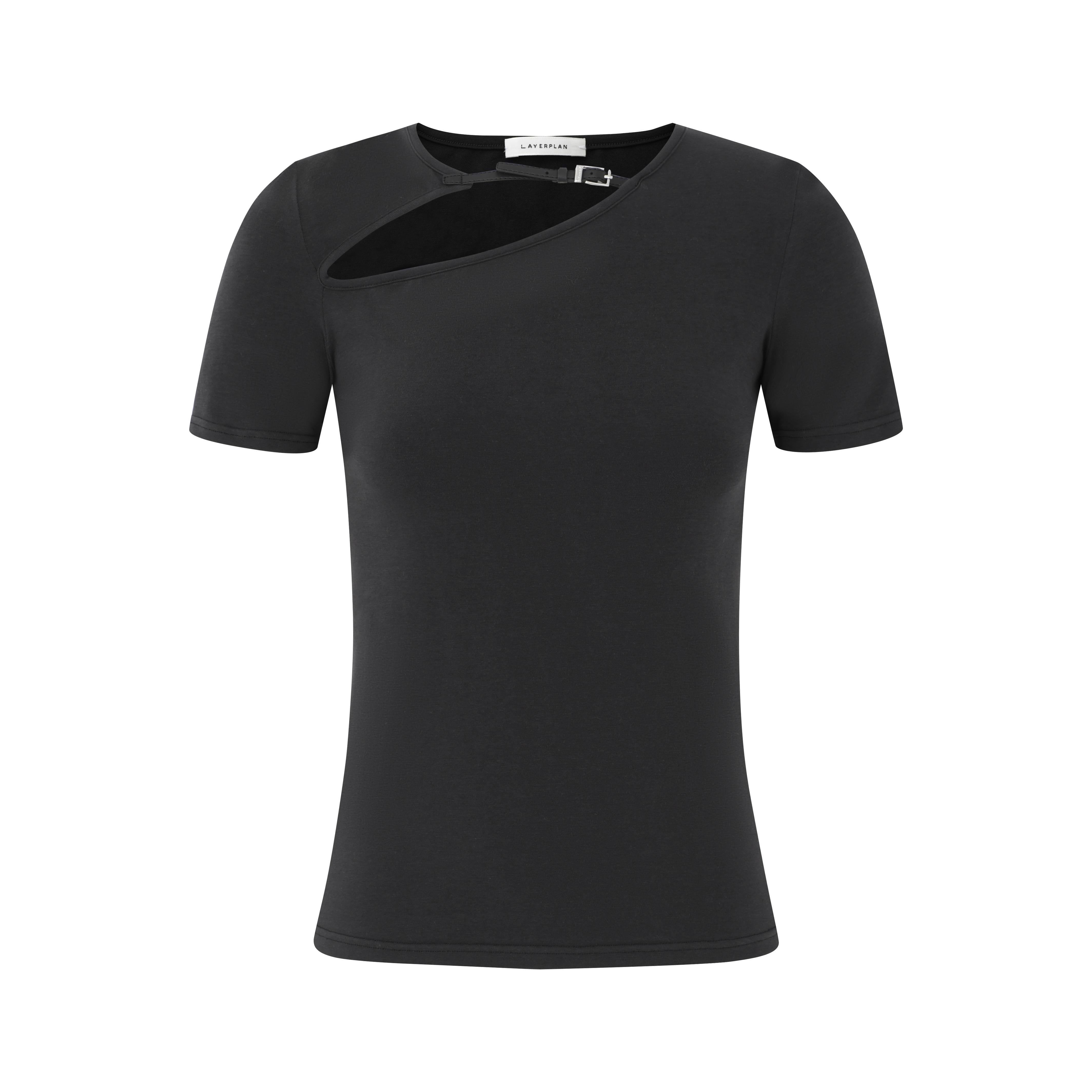 LAYERPLAN | Cotton Stretch Noa Buckle Cotton T-Shirt