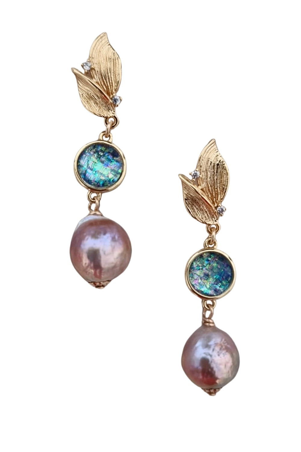 CREATIVE JEWELLERY STUDIO | Baroque Edison Pearl Ear Studs by Satine Gems Jewelry