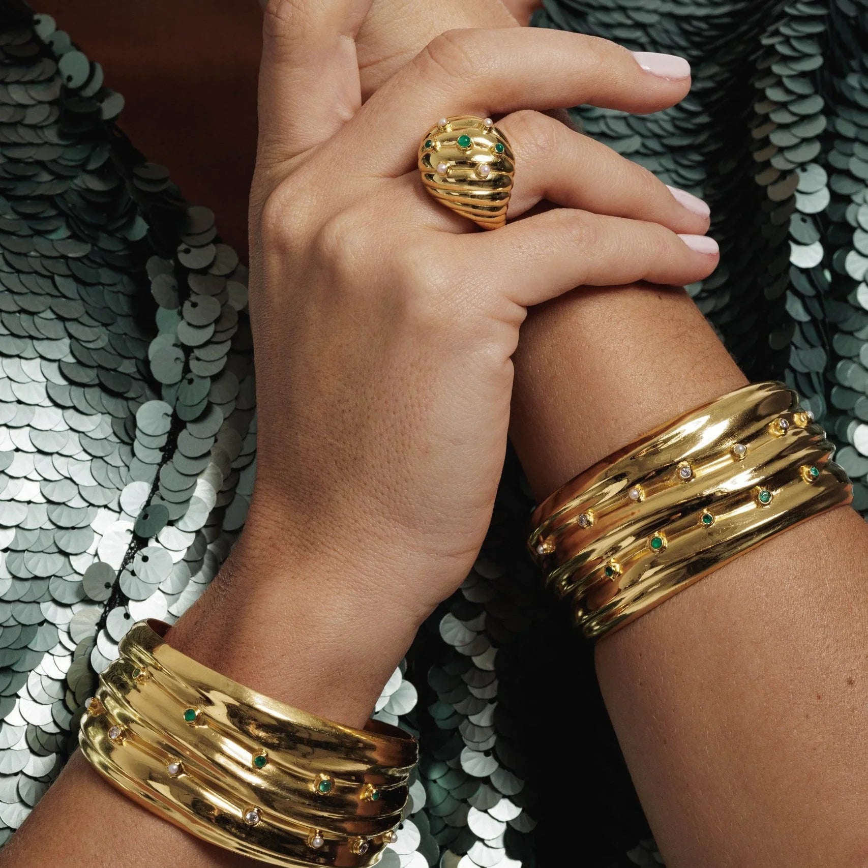 BOHEME BY VERO | Festive Cuff - Encrusted Stones