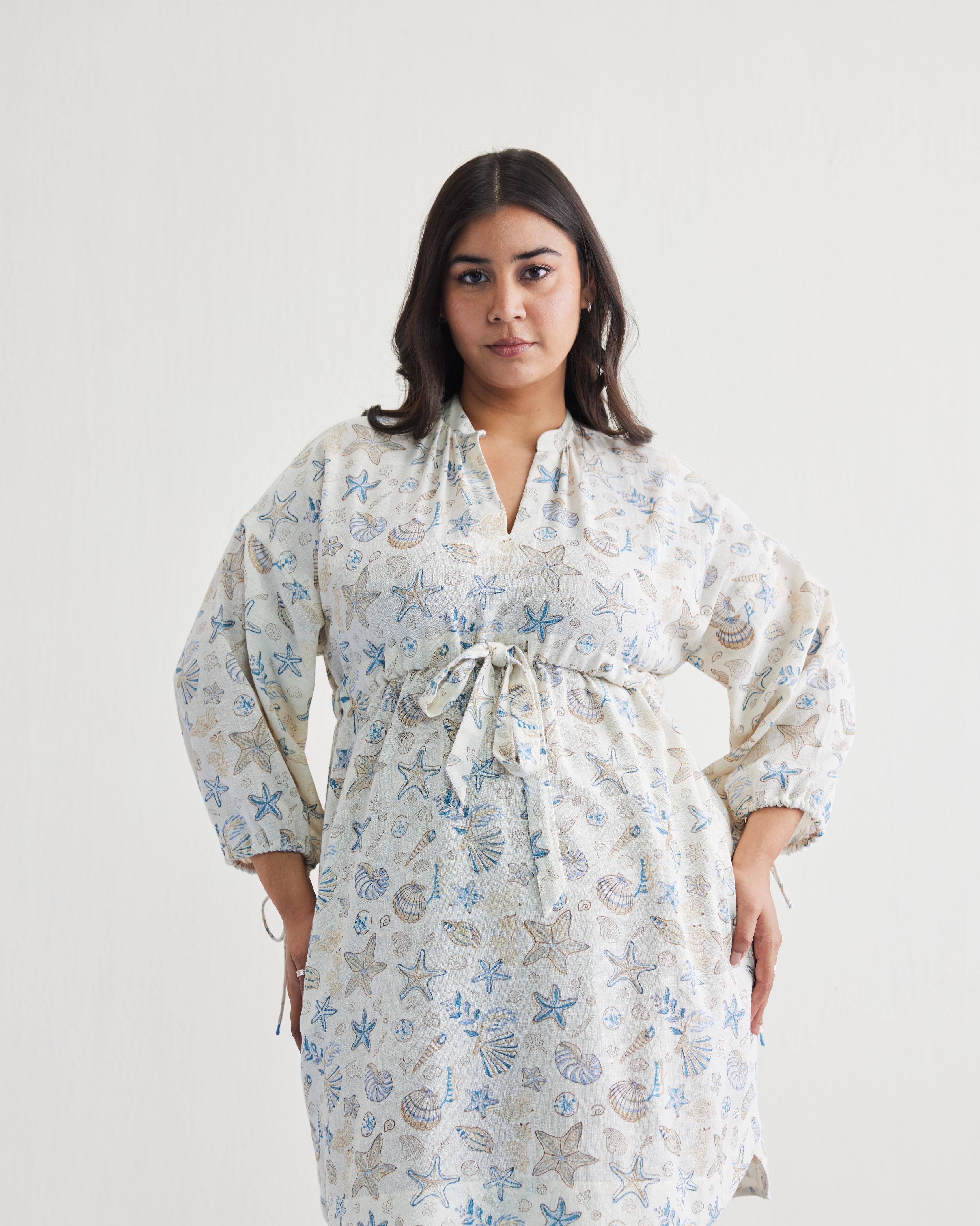 SUI | The Marine Handspun Handspun Handwoven Organic Cotton Short Dress