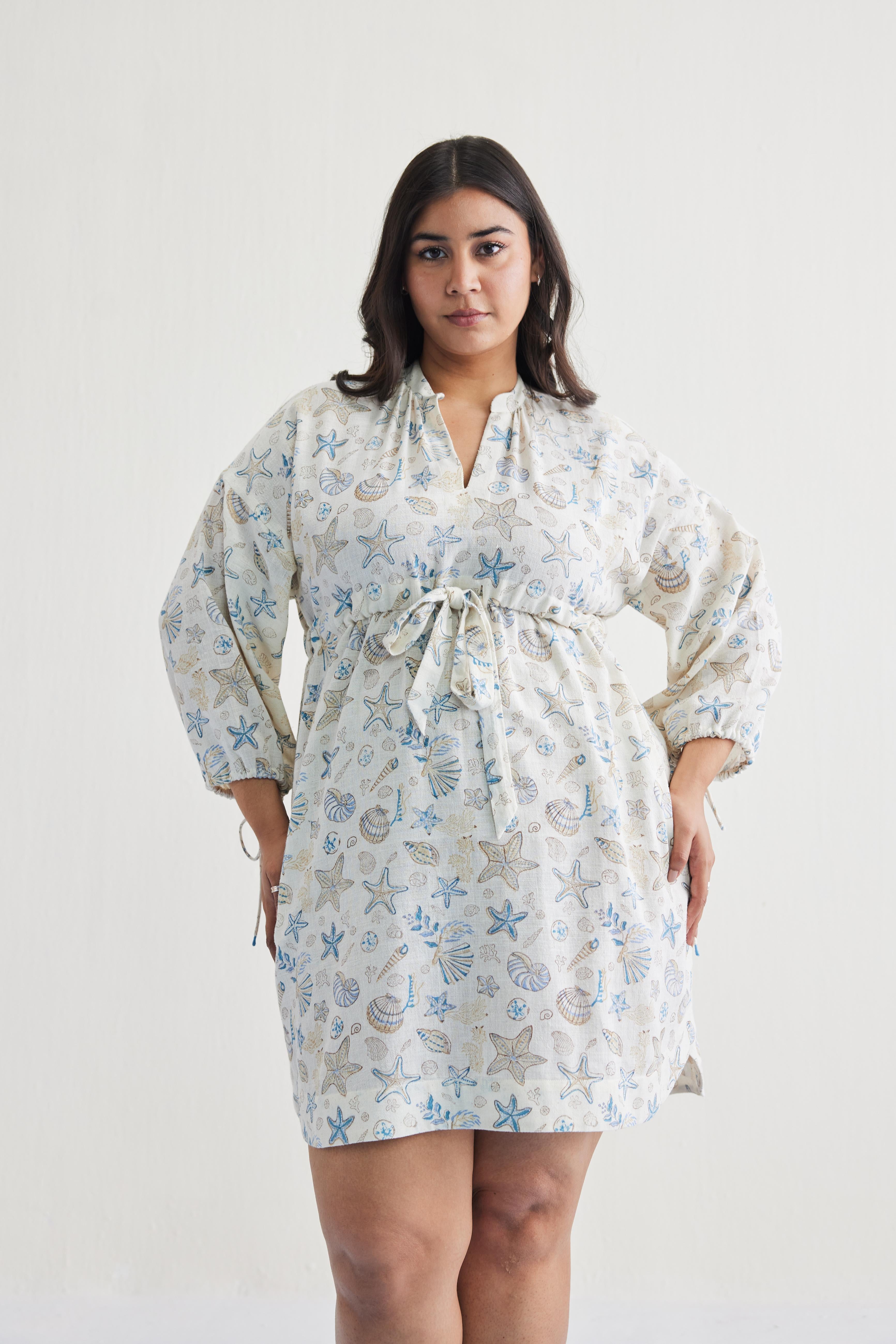 SUI | The Marine Handspun Handspun Handwoven Organic Cotton Short Dress