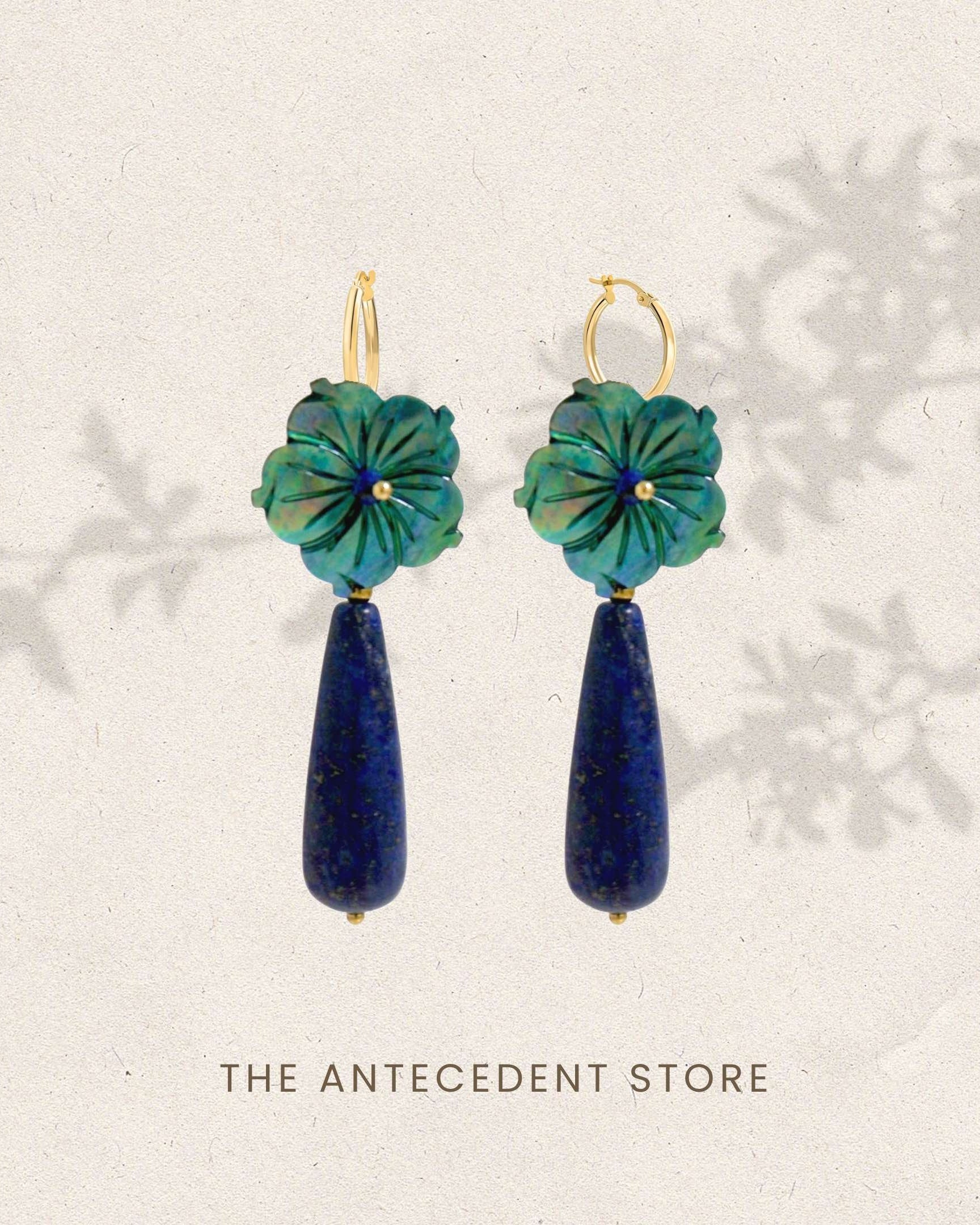 THE ANTECEDANT STORE | Blossom Lapis Earrings