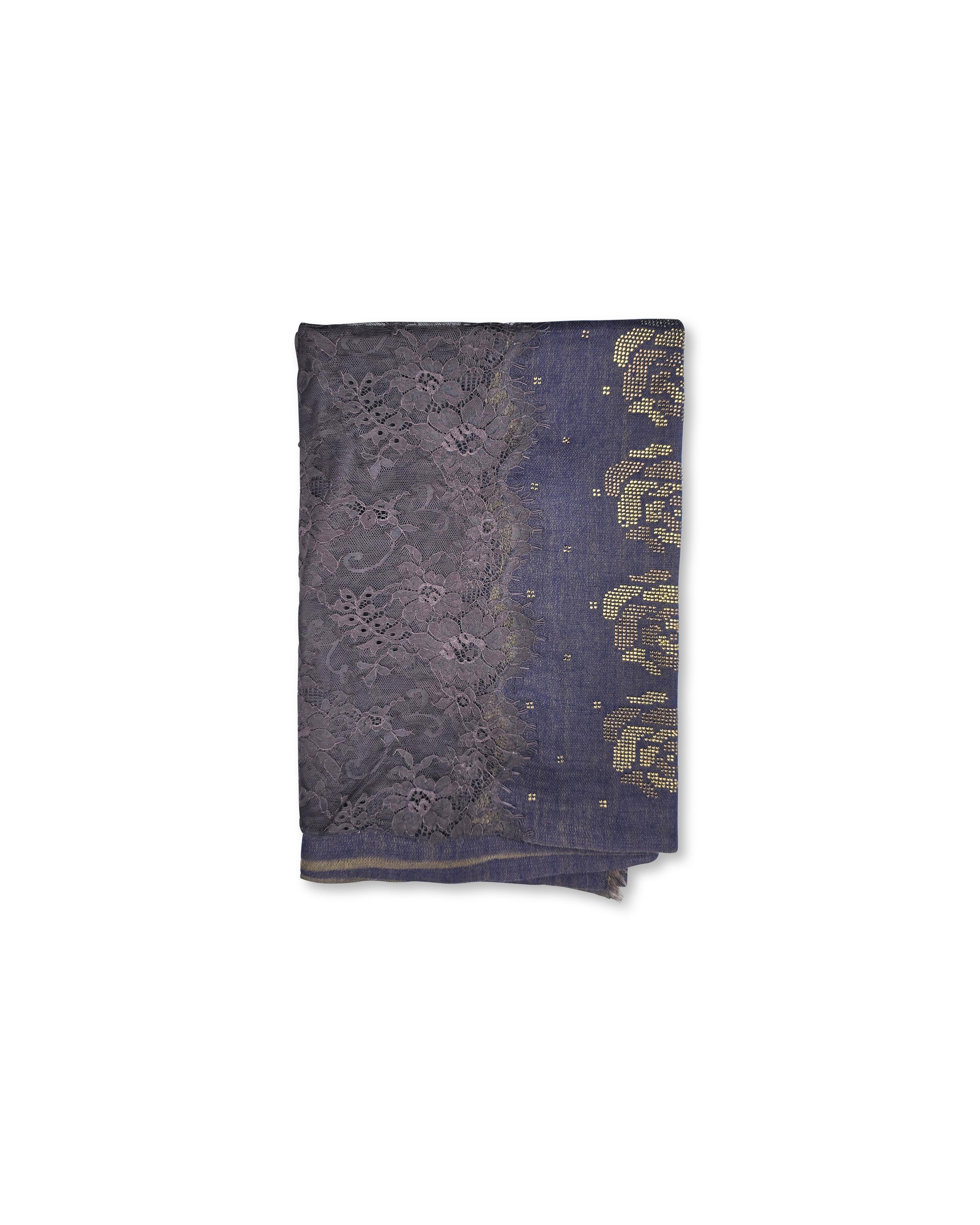 QUEENMARK | AN Zari Work Roses Zari Lace