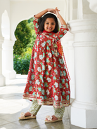 NIMBU | Reet Red Angarkha Anarkali With Pants