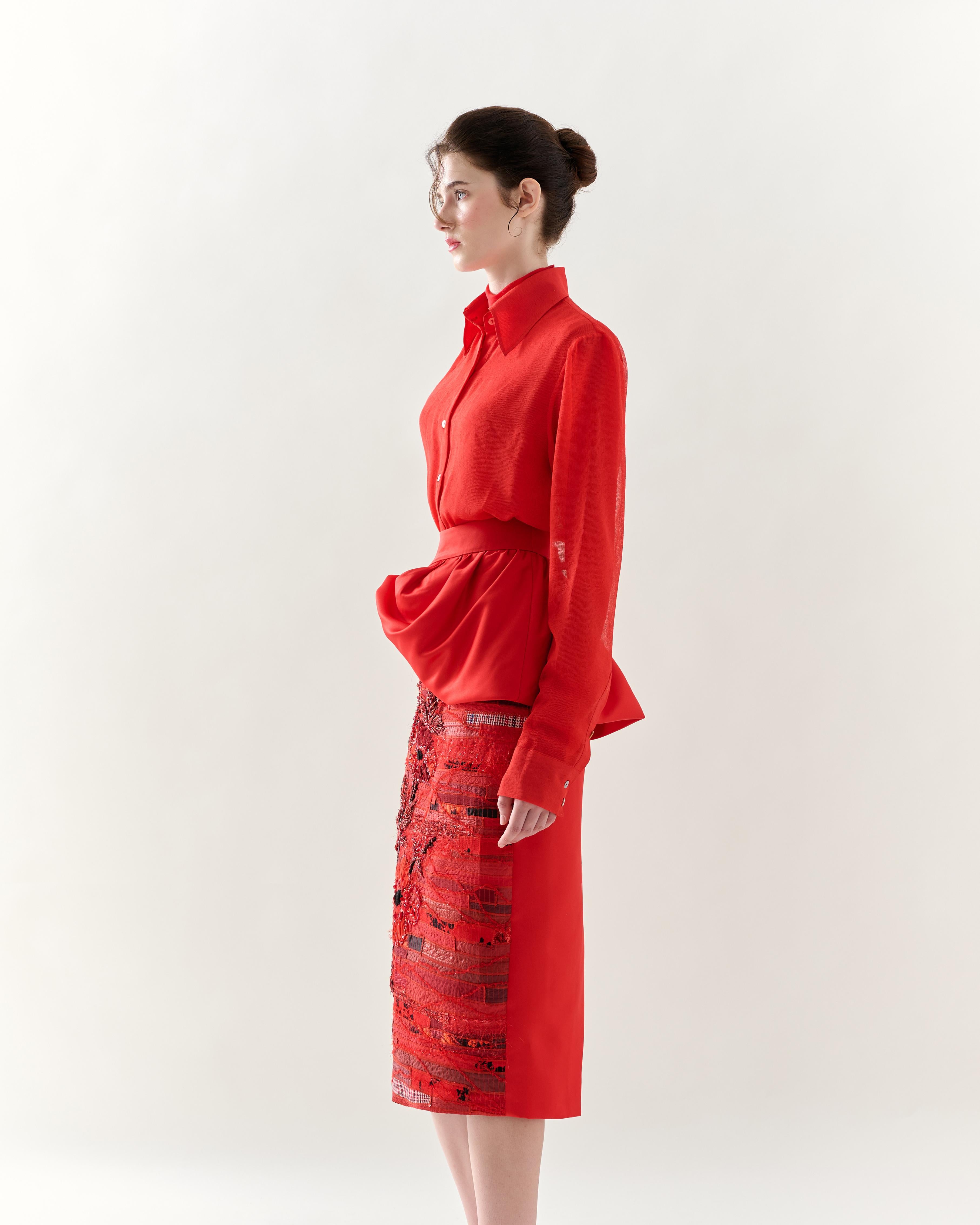 KHAAR | Scarlet Peplum Skirt