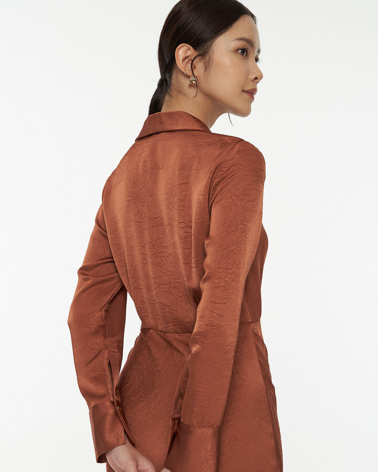 DRESSINGPAULA | Front Tie Satin Dress