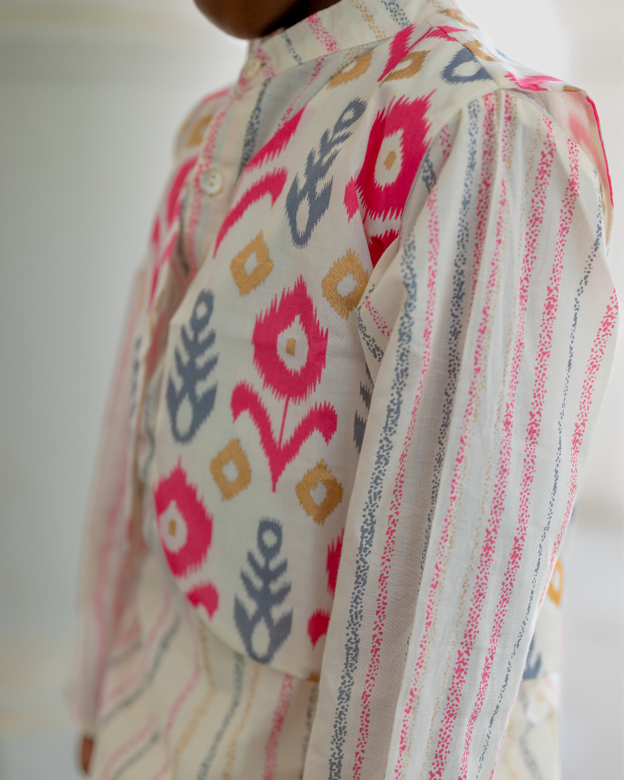 NIMBU | Gul Pink Boys Kurta Dhoti Jacket in Cotton