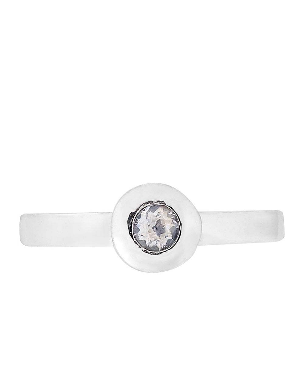 CREATIVE JEWELLERY STUDIO | Burmese White Sapphire, Rhodium Plated Silver Ring by Design of Gems