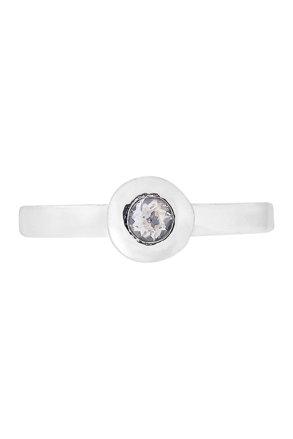 CREATIVE JEWELLERY STUDIO | Burmese White Sapphire, Rhodium Plated Silver Ring by Design of Gems