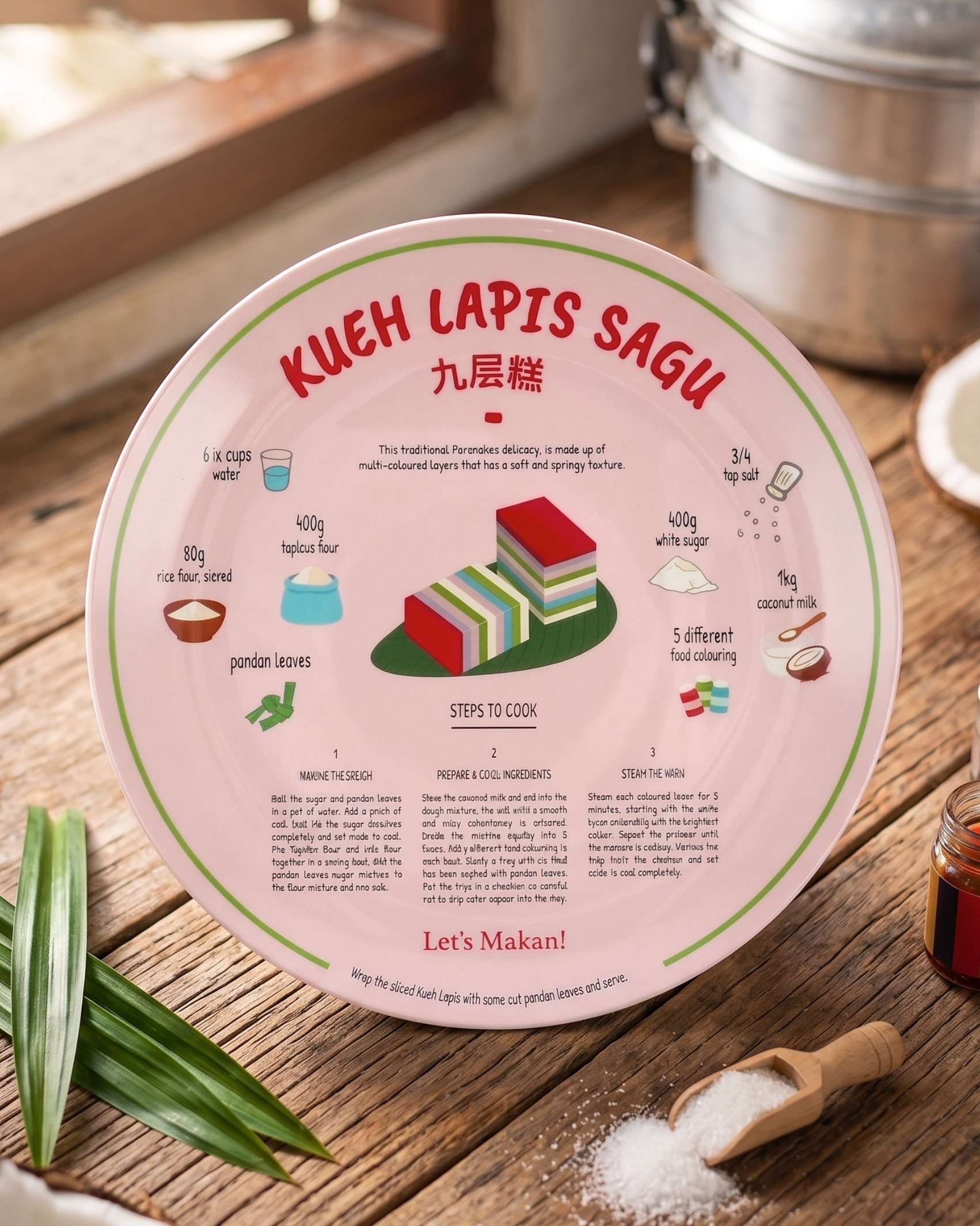 NOM | Recipe Plate (Kueh Lapis Sagu)