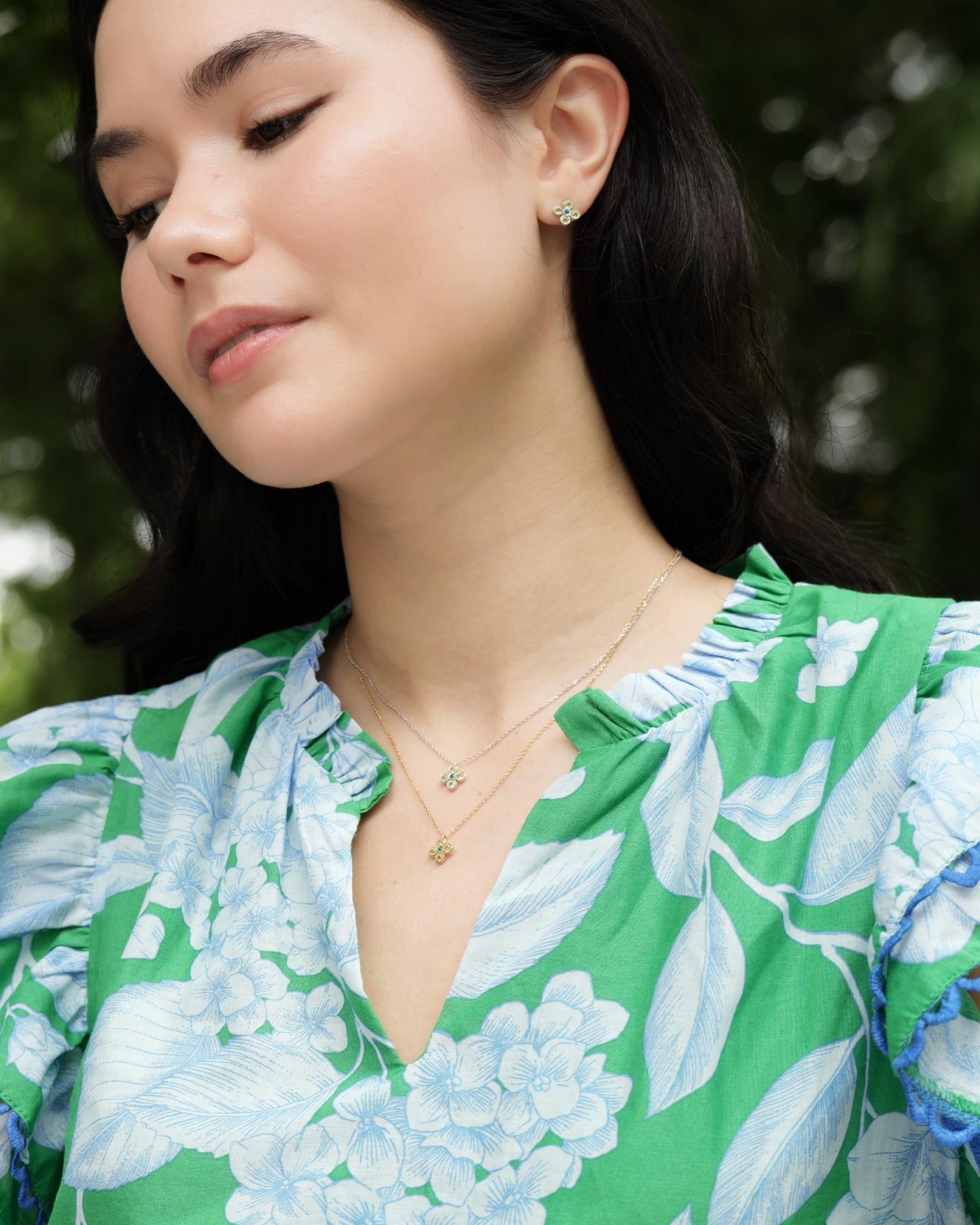 EMBRACE JEWELLERY | Gem Bloom Necklace With Peridot