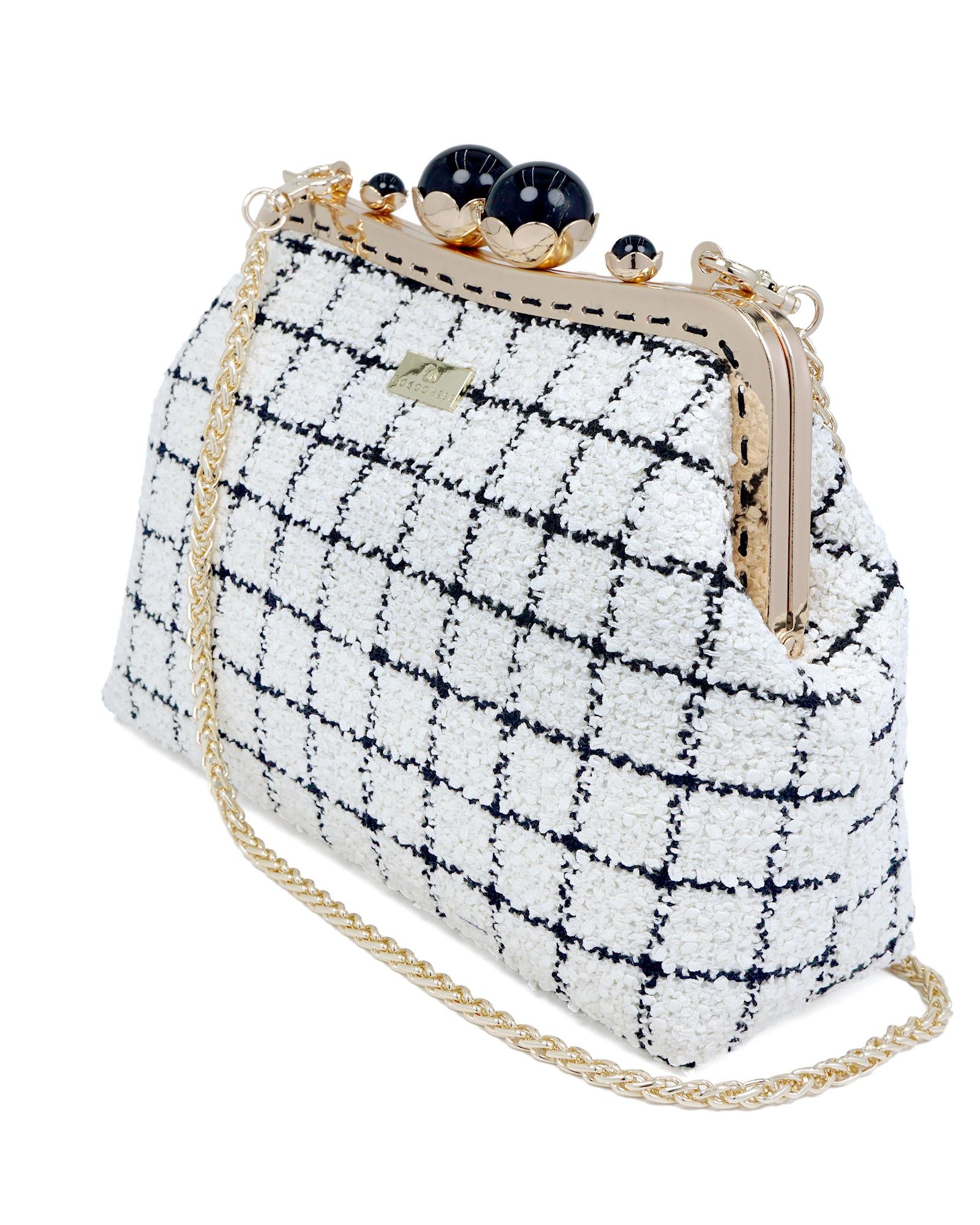 COCOONESE | Acrylic Chain Tweed Shoulder Bag - Regal Mosaic