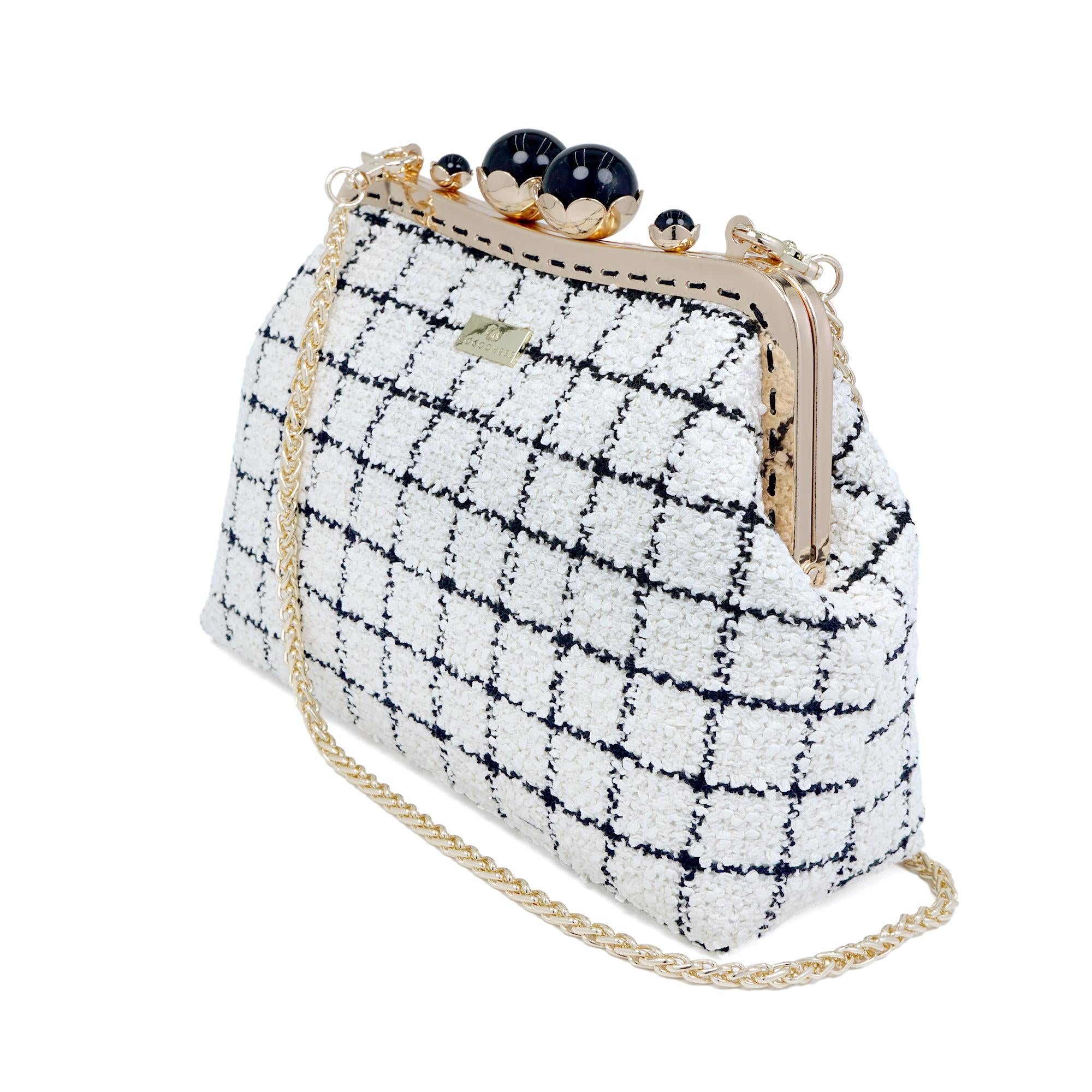 COCOONESE | Acrylic Chain Tweed Shoulder Bag - Regal Mosaic