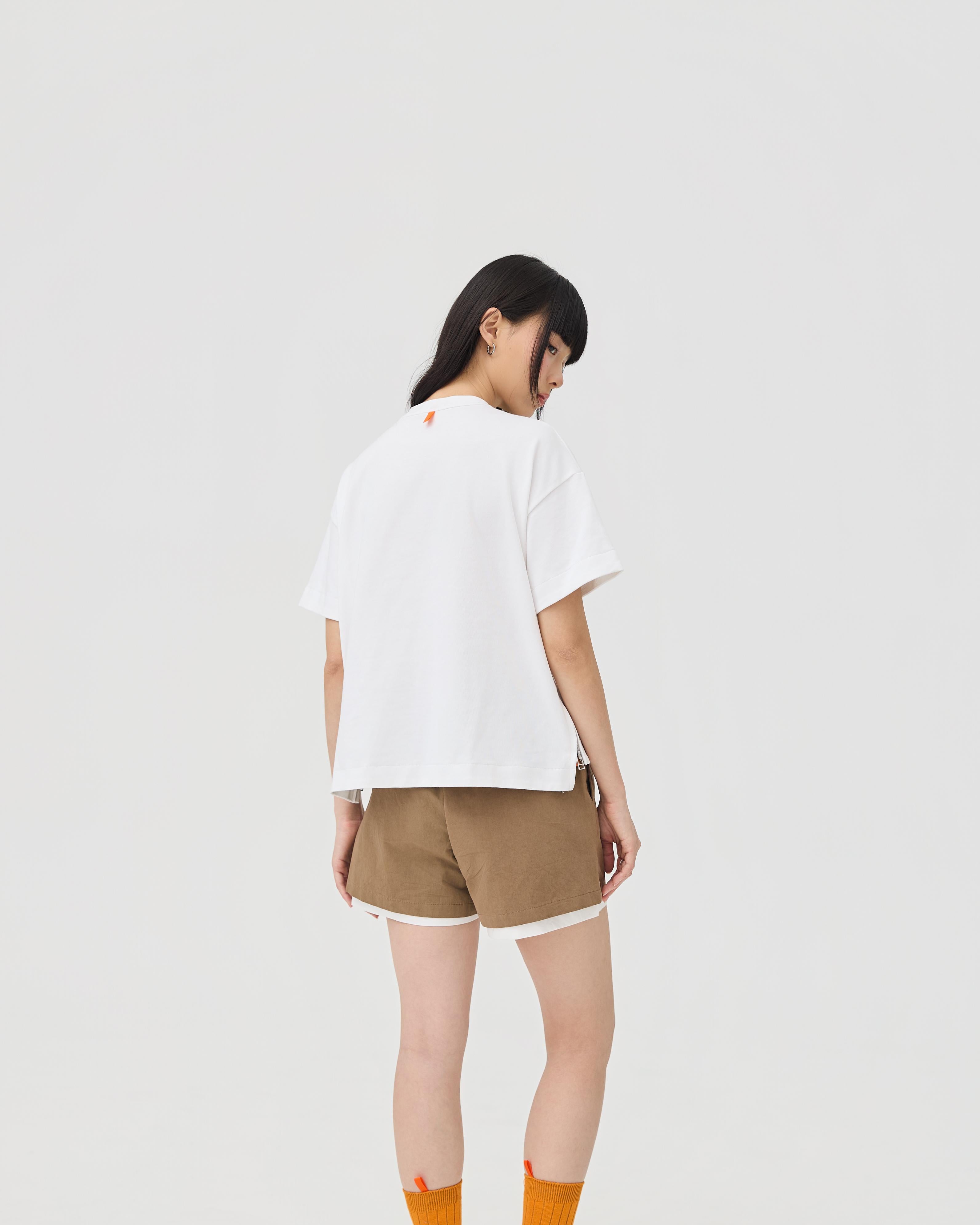 3EIGHTH | Sokko Zip Tee In Optic White