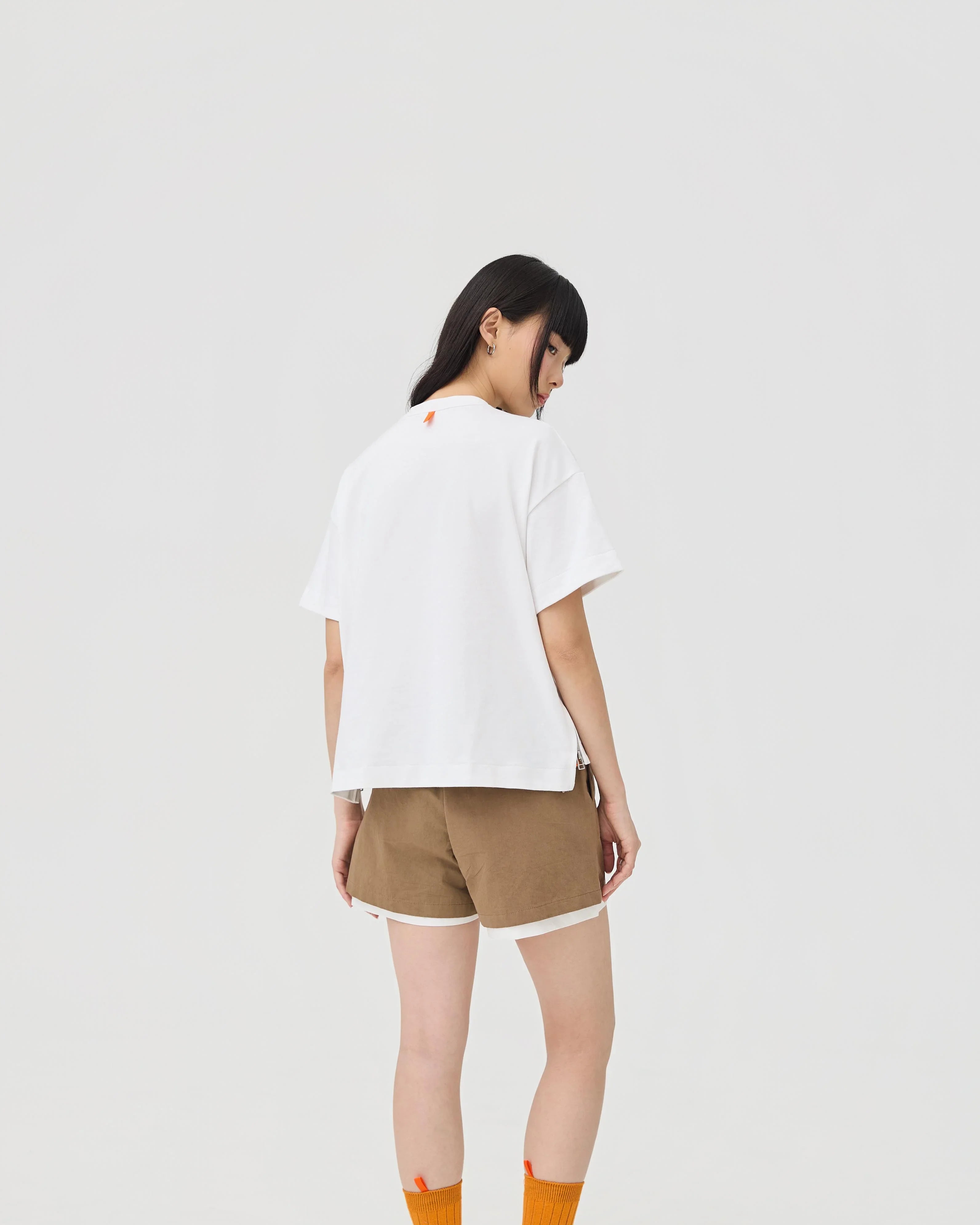 3EIGHTH | Sokko Zip Tee In Optic White