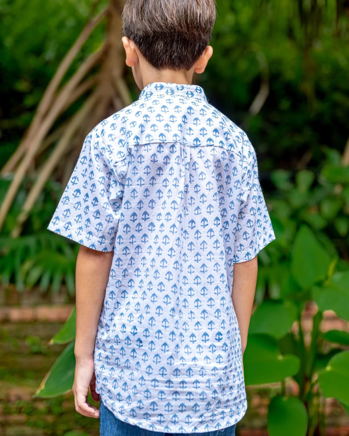 NIMBU | Sasha White Anchor Kids Shirts in Cotton