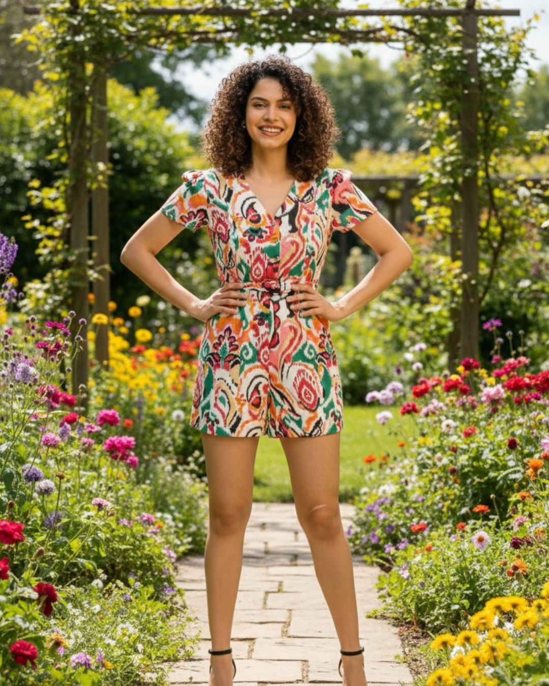 NIMBU | Moana White Rainbow Women's Playsuit in Cotton