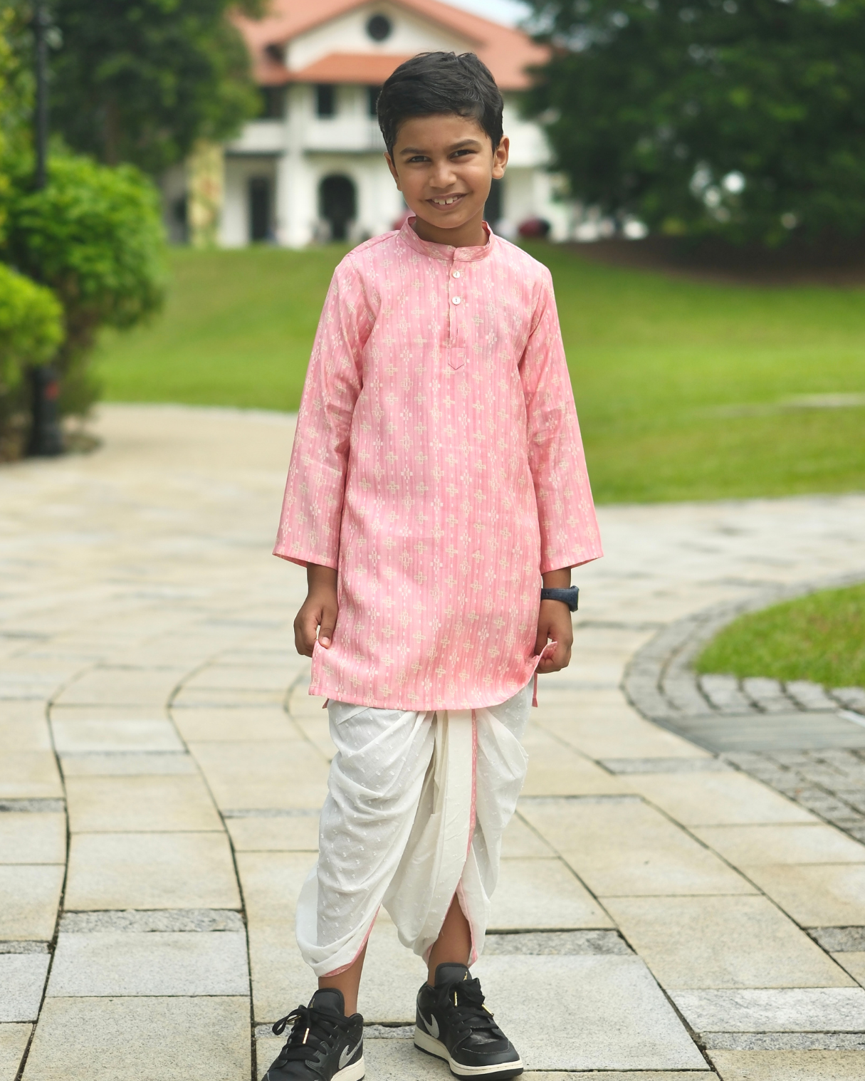 NIMBU | Rooh Pink Boys Kurta Dhoti in Muslin Cotton