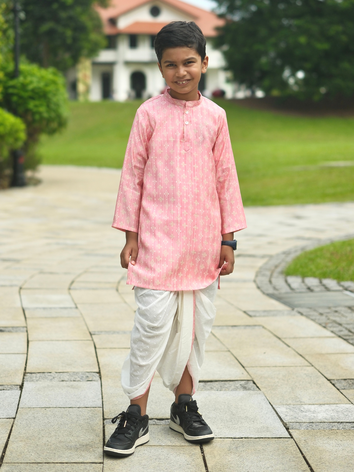 NIMBU | Rooh Pink Boys Kurta Dhoti in Muslin Cotton