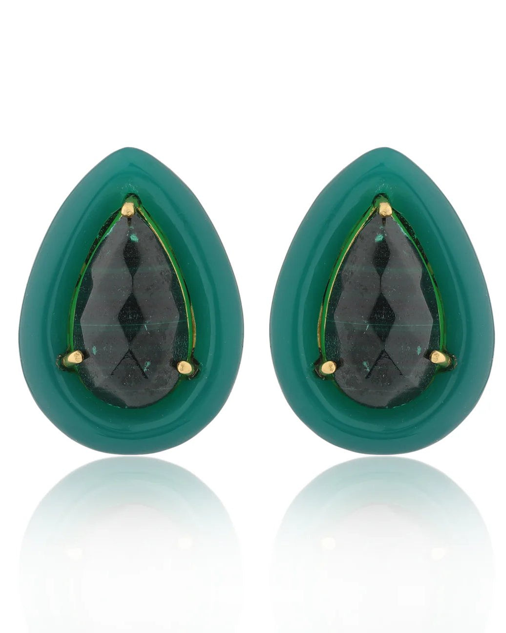 BOHEME BY VERO | Drops Earrings | Malachite Small
