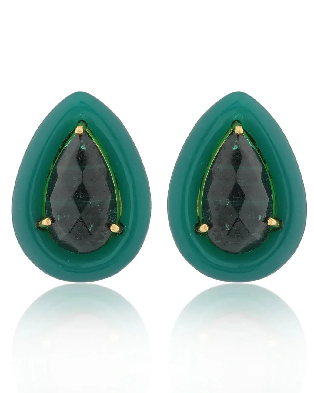 BOHEME BY VERO | Drops Earrings | Malachite Small