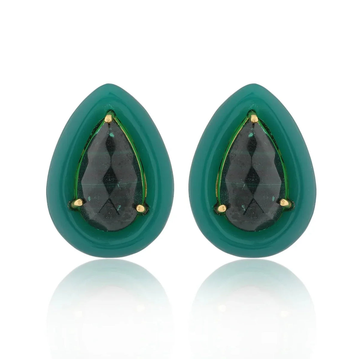 BOHEME BY VERO | Drops Earrings | Malachite Small