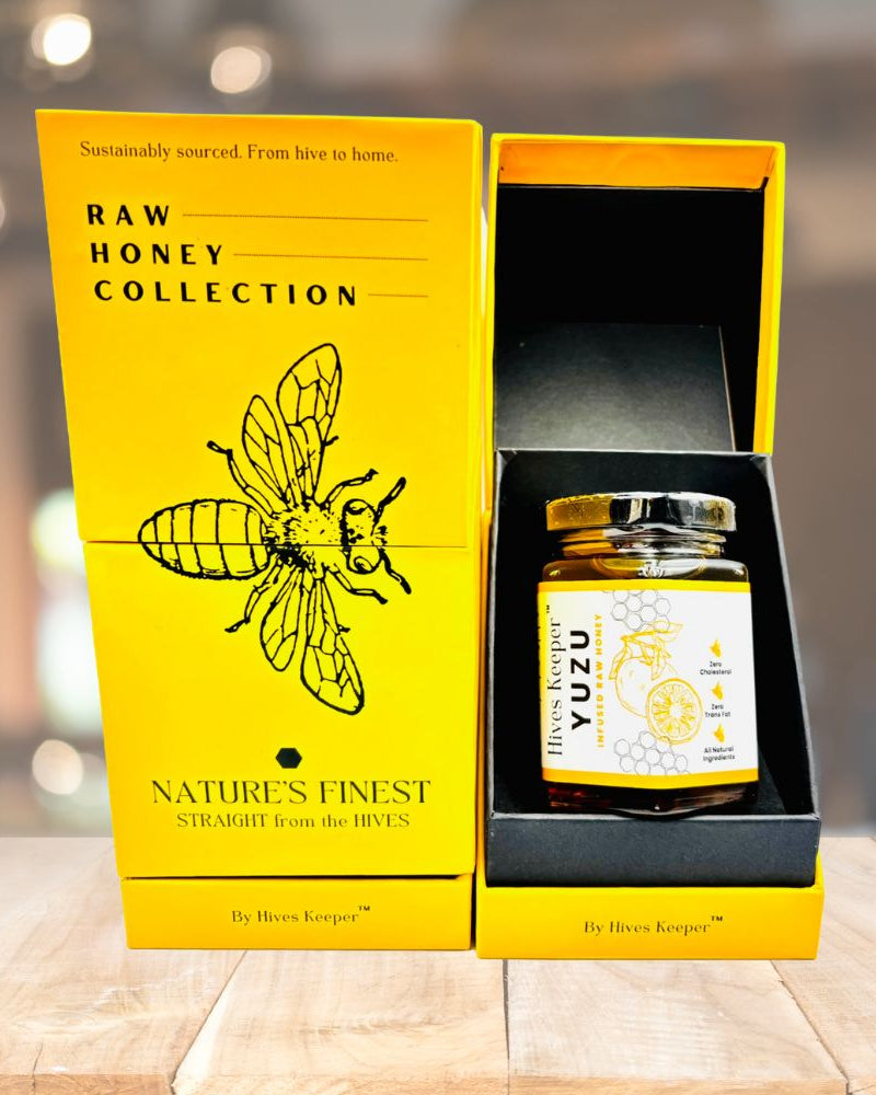 HIVES KEEPER | Infused Raw Honey (with Gift Box) - Yuzu Infused Raw Honey