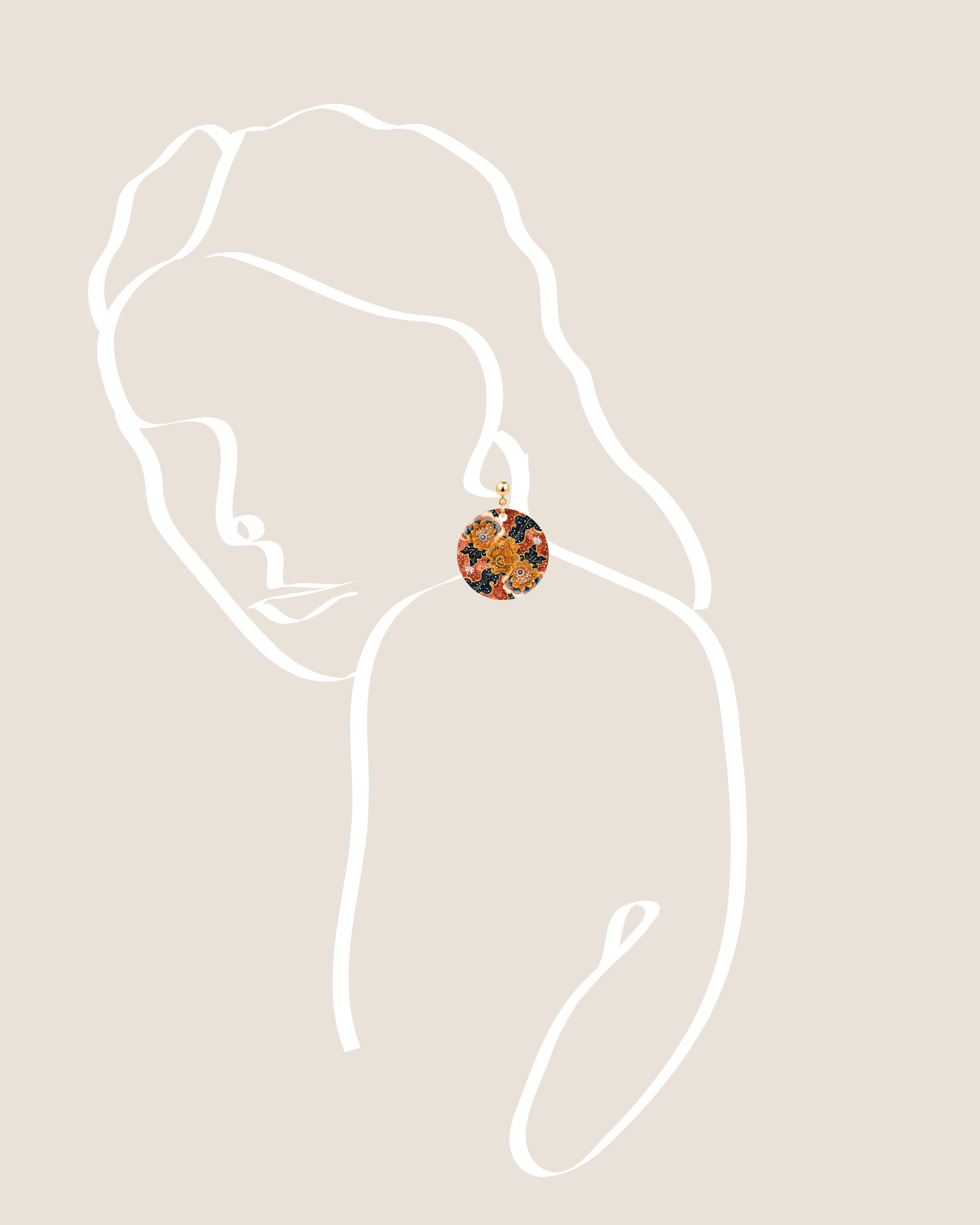 THE ANTECEDENT STORE | Batik Golden Bloom Earrings