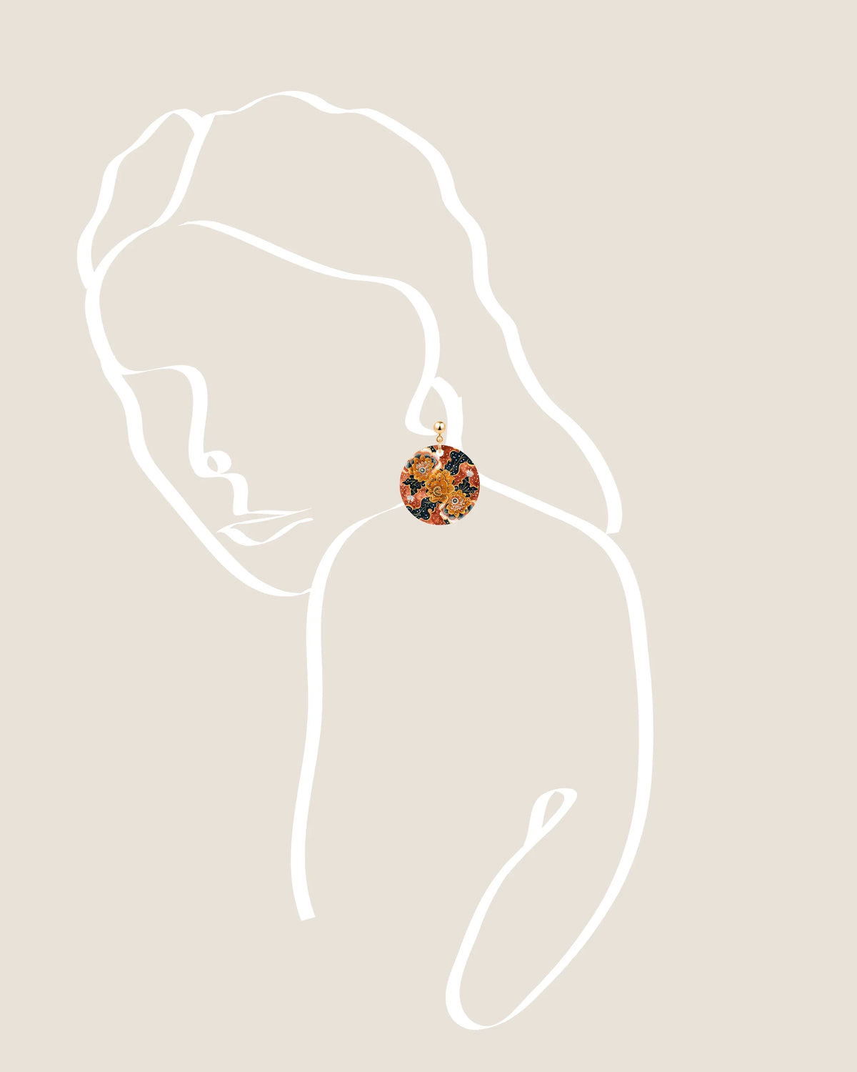THE ANTECEDENT STORE | Batik Golden Bloom Earrings