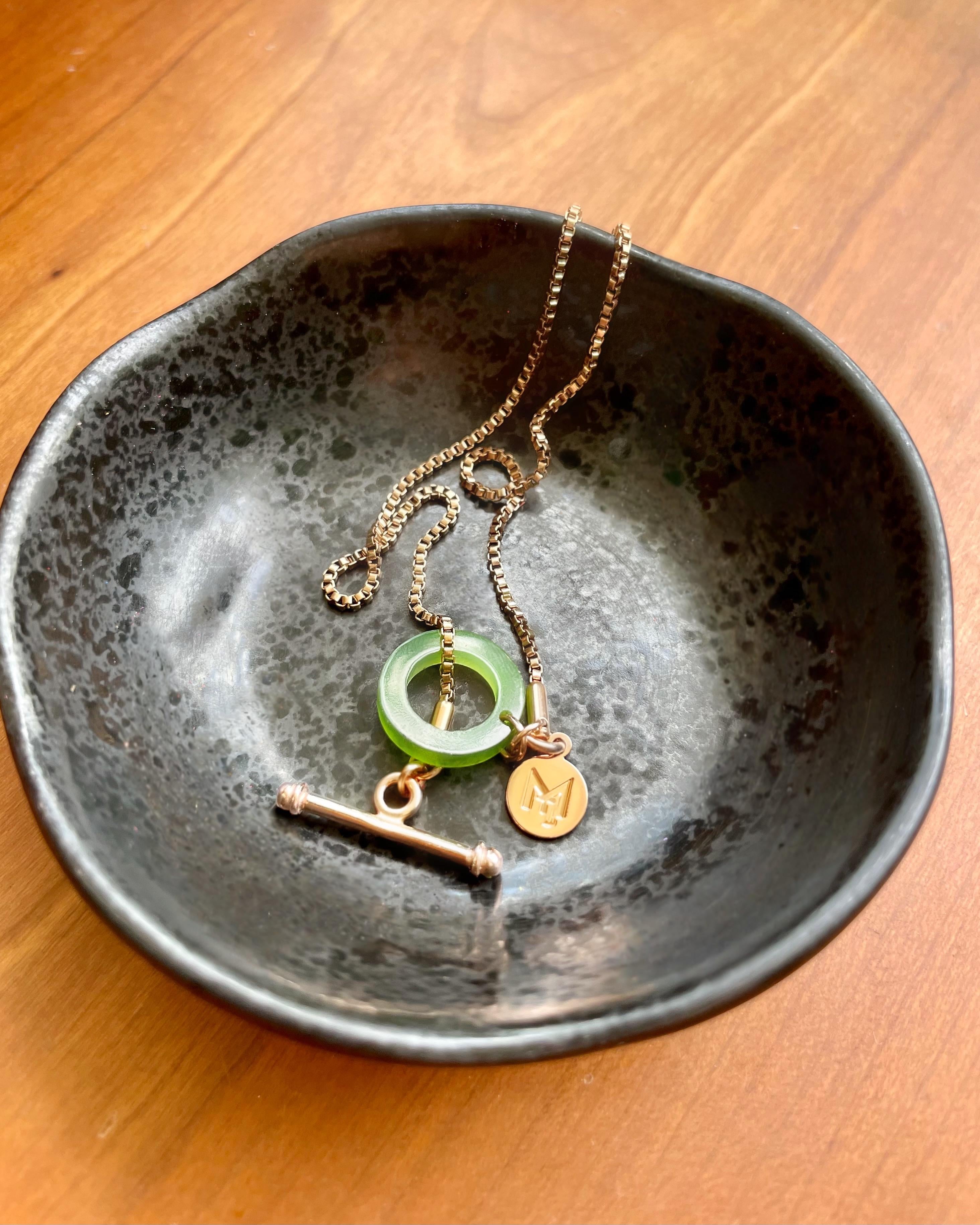 MARILYN TAN JEWELLERY | Nephrite Green Jade Toggle Pendant Necklace